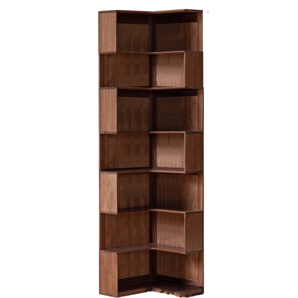 Black Walnut, Golden Sandalwood Solid Wood Bookshelf