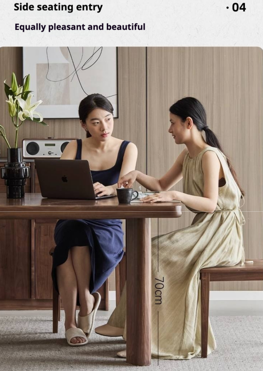 Black Walnut Solid Wood Dining Table