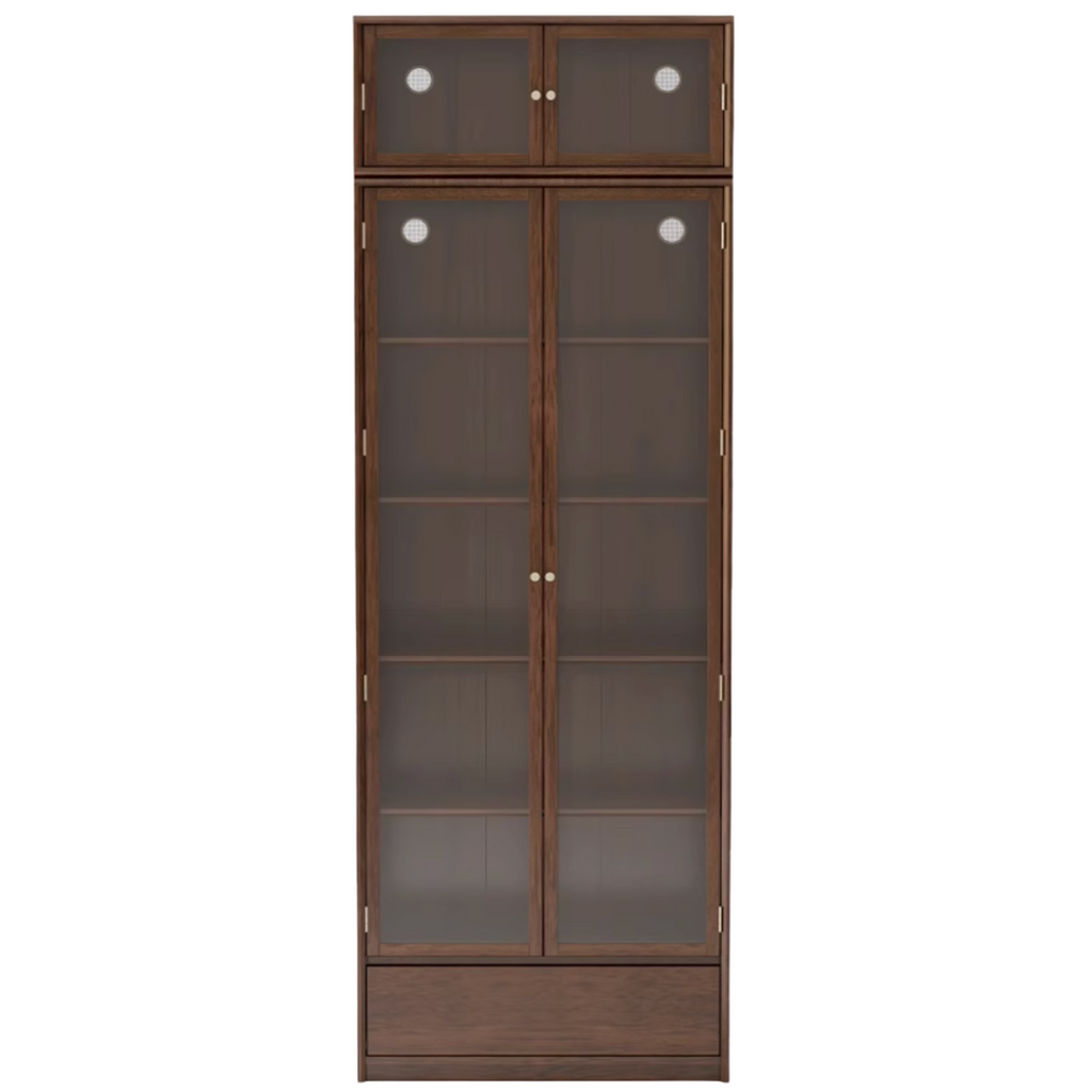 Black Walnut, Golden Sandalwood Solid Wood Bookshelf