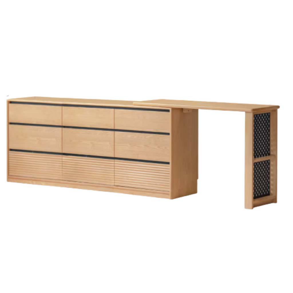 Ash Solid Wood Modern Multi-function Dressing Table
