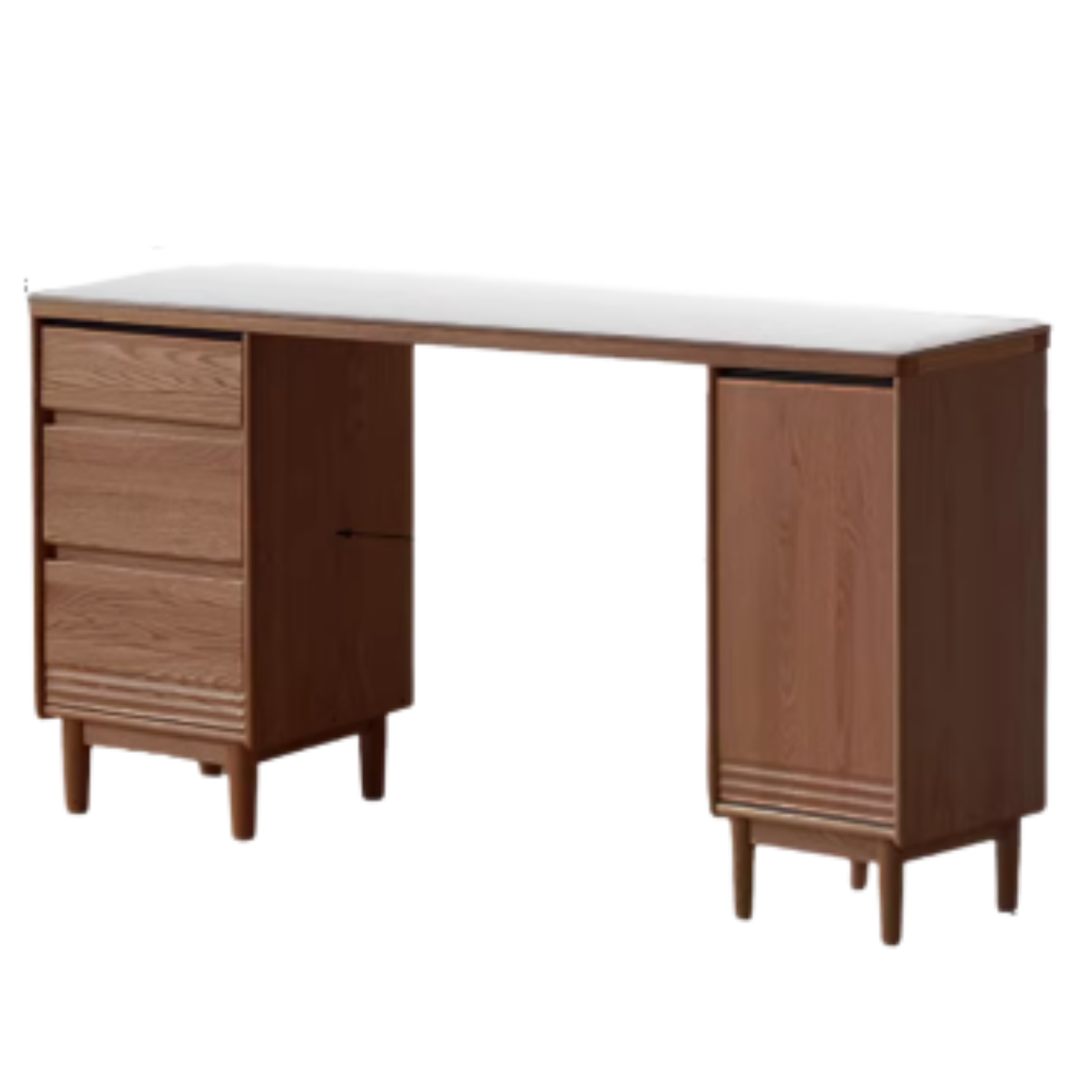 Black Walnut, Oak Solid Wood Light Luxury Style Rock Plate Storage Cabinet