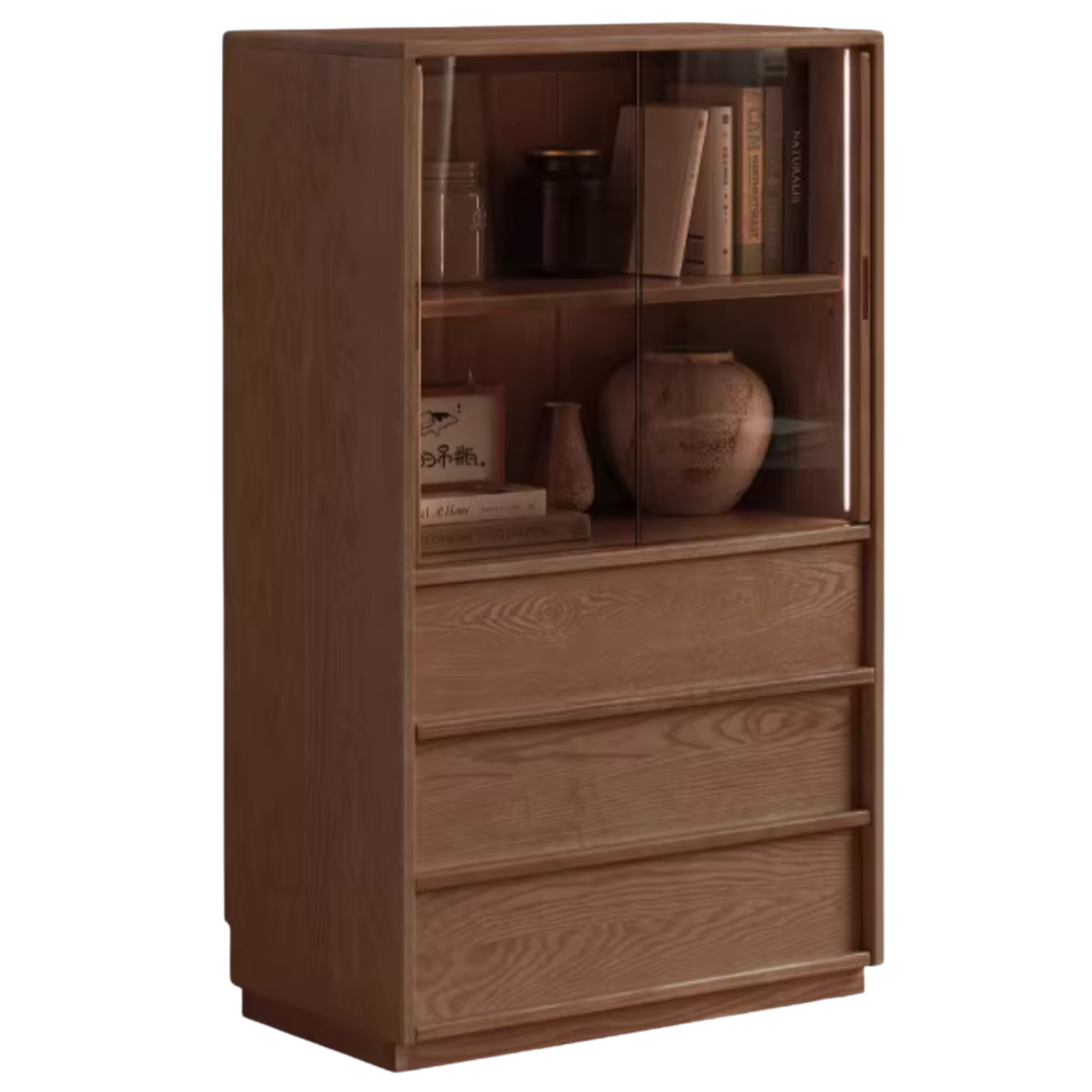 Ash Solid Wood Edge Cabinet Wabi Sabi Style