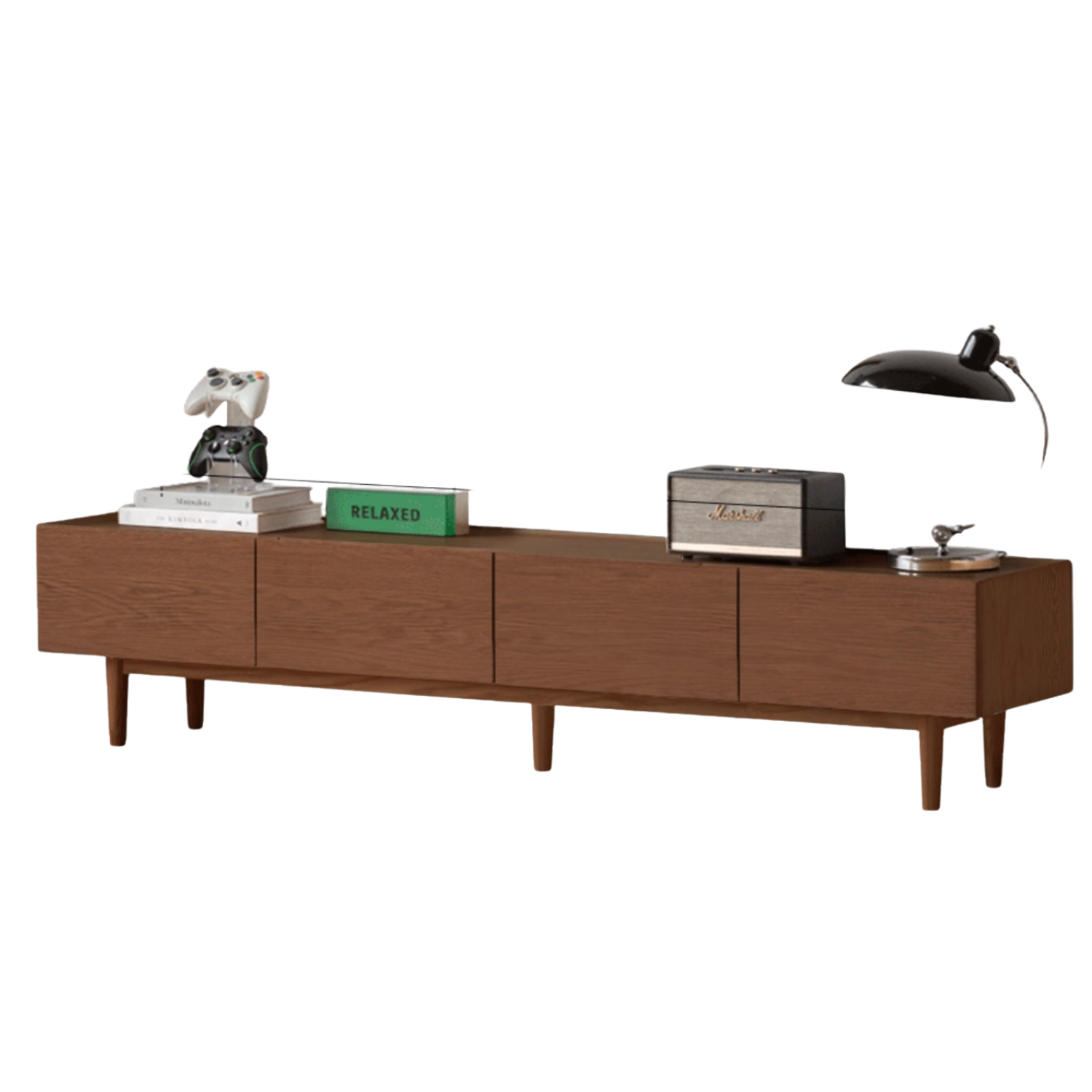 Oak Solid Wood Modern Large Floor TV Cabinet.