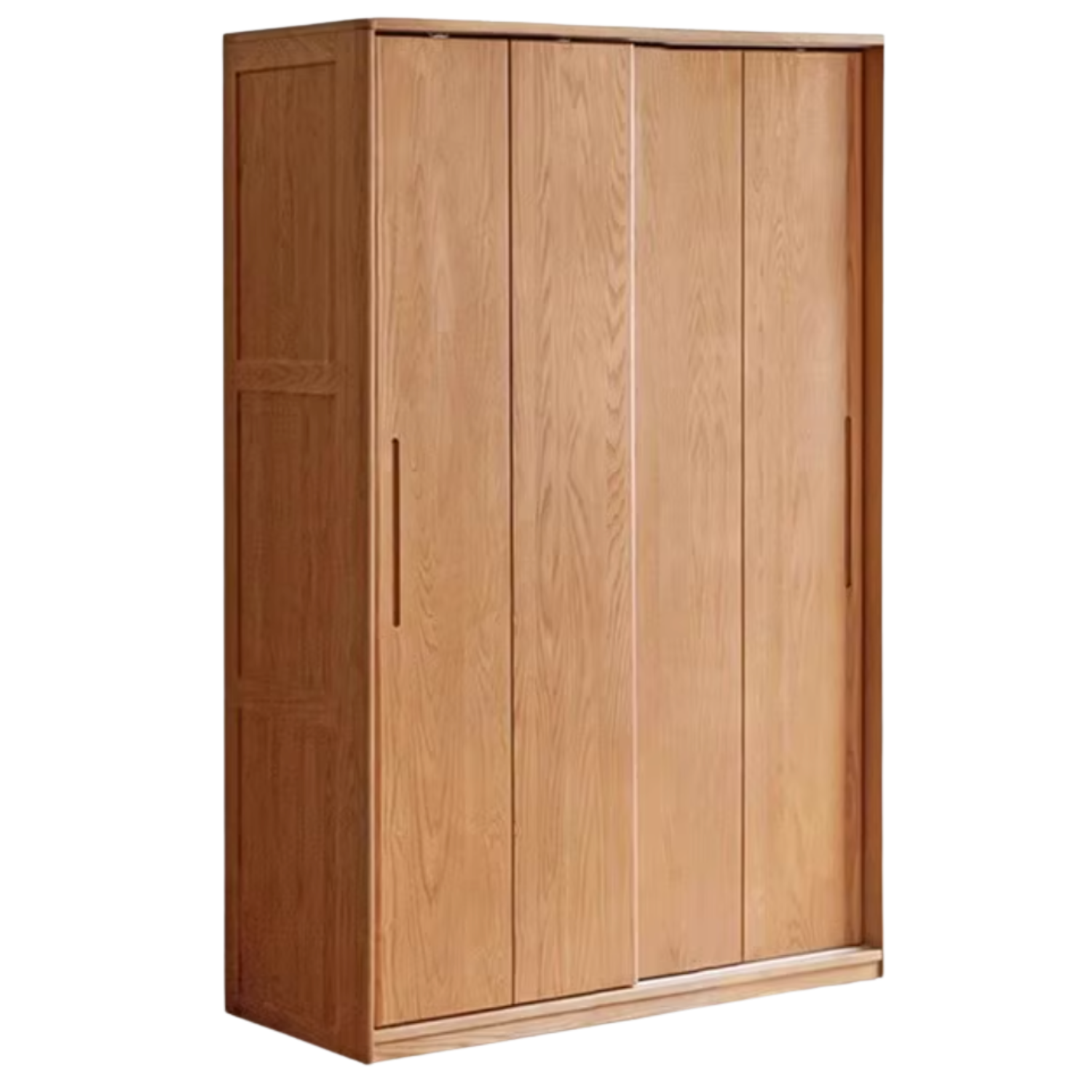 Oak, Ash Solid Wood Wardrobe With Sliding Doors.
