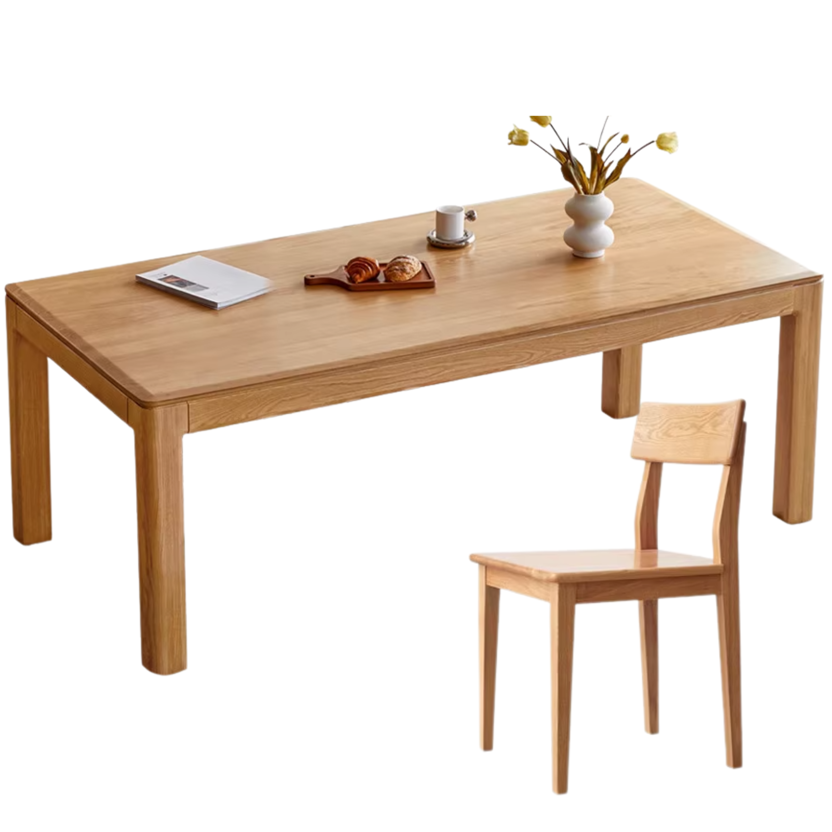 Ash, Oak Solid Wood Long Dining Table