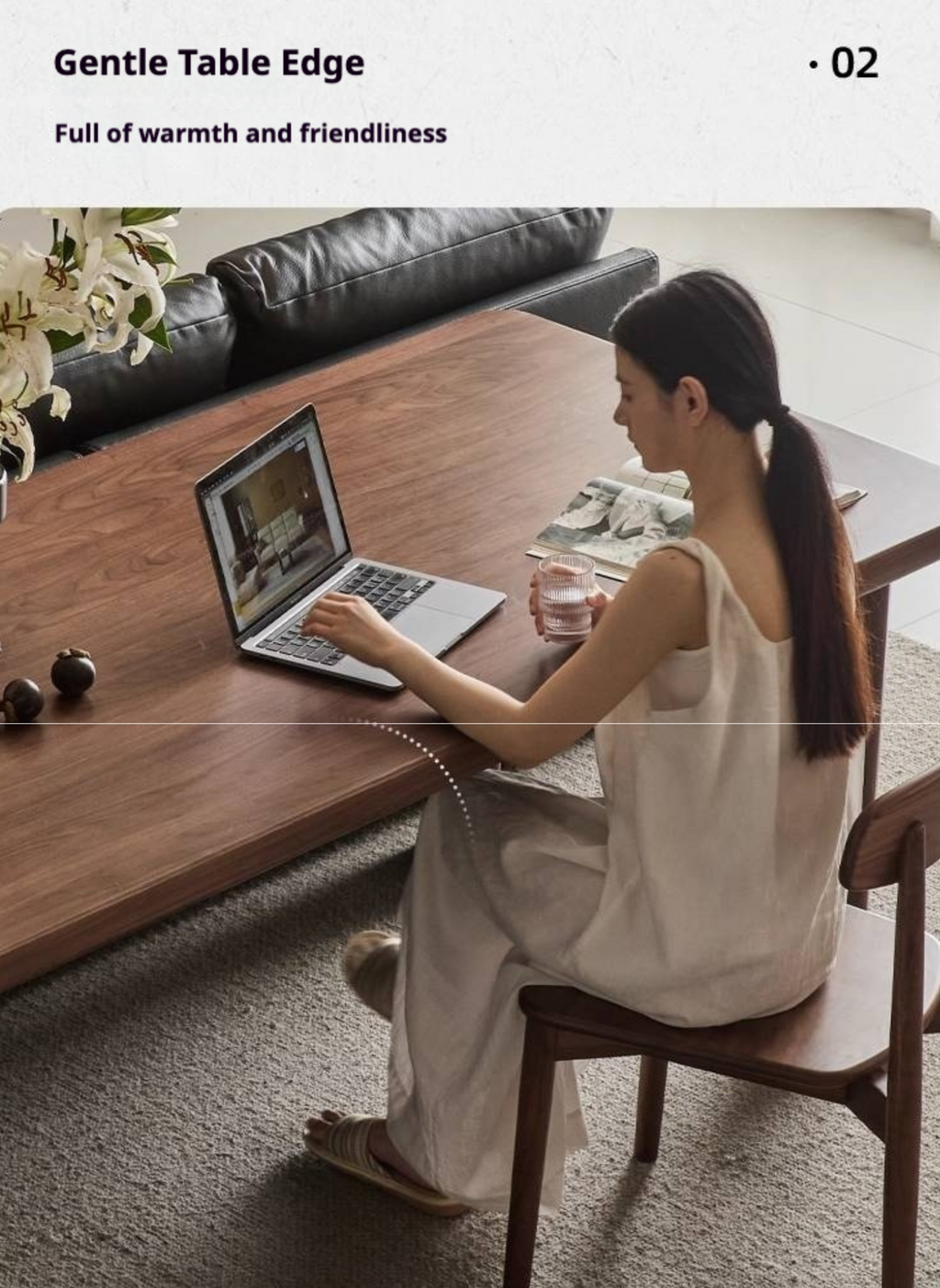 Black Walnut Solid Wood Dining Table