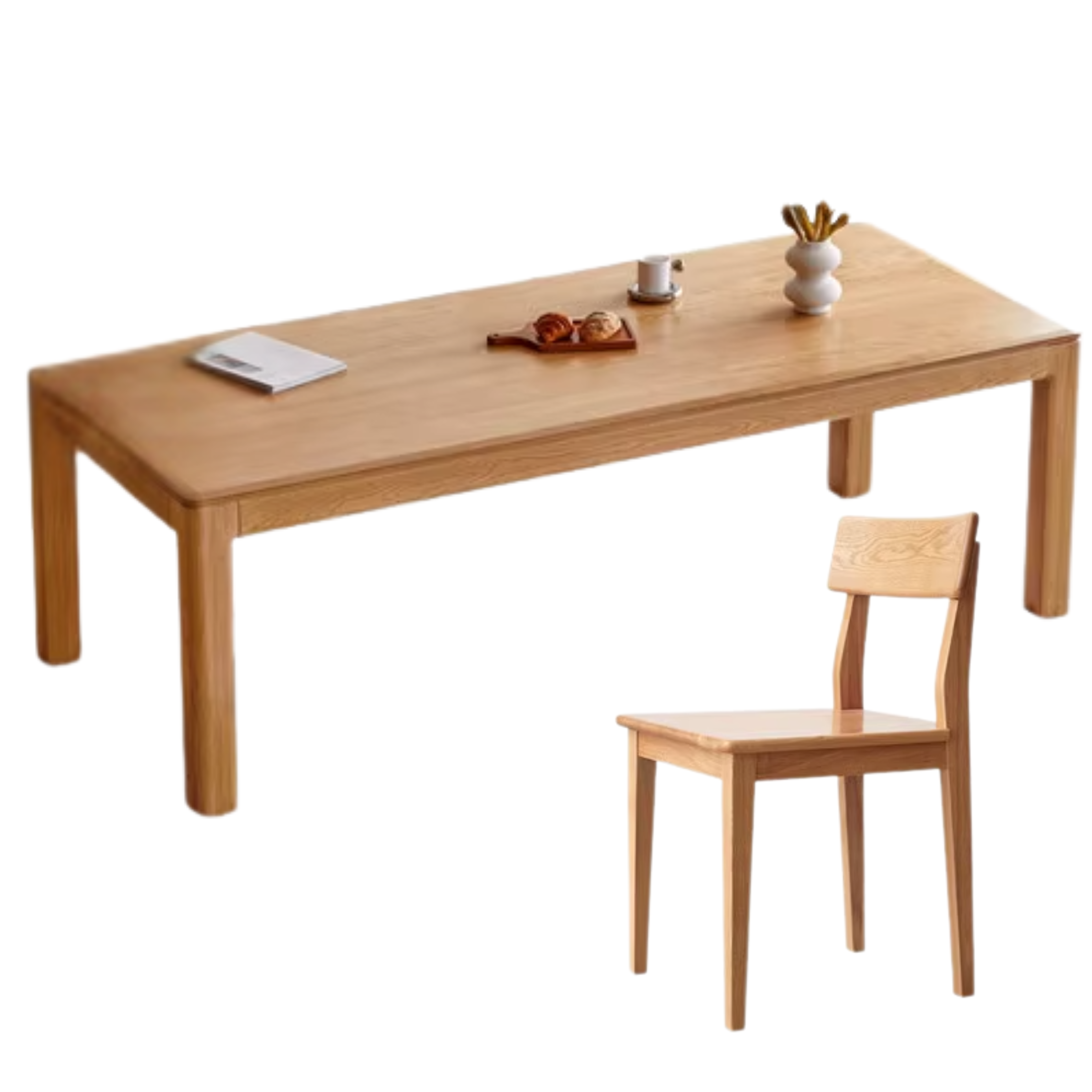 Ash, Oak Solid Wood Long Dining Table