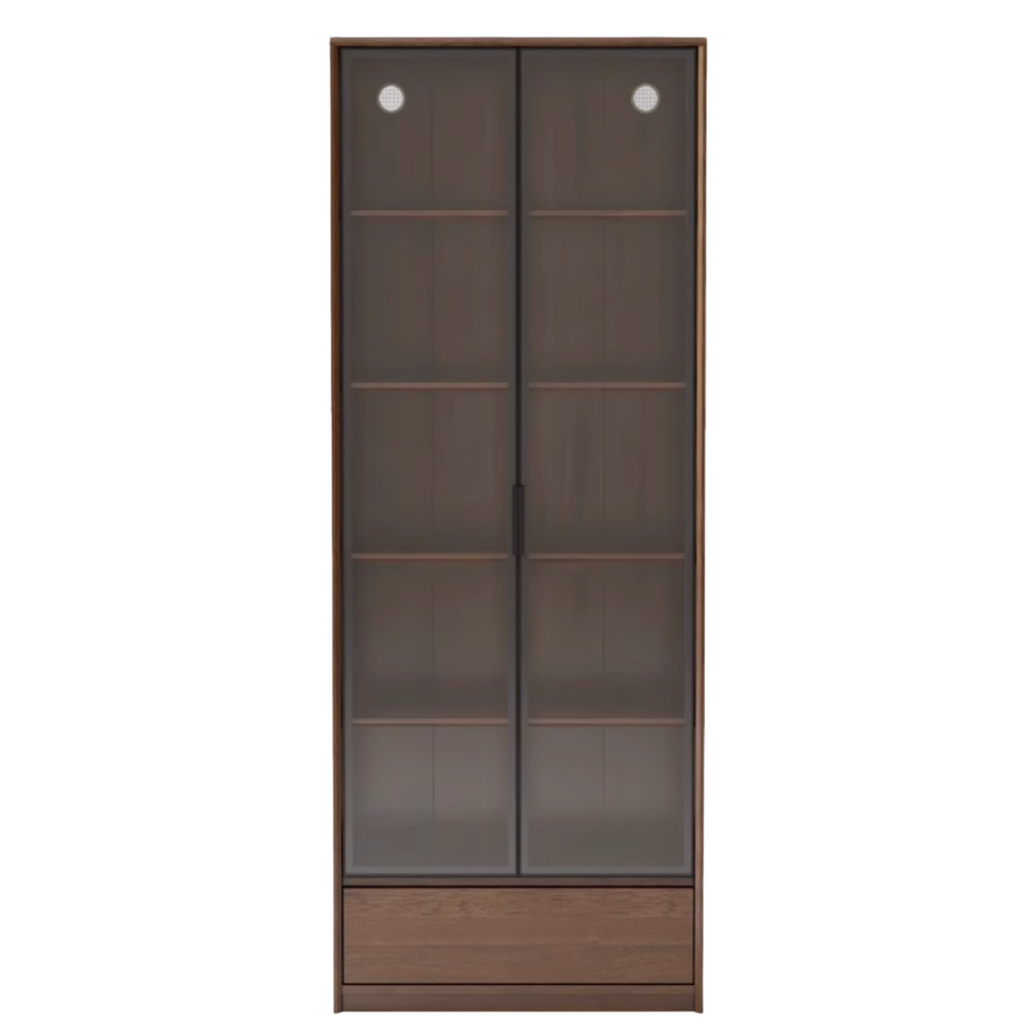 Black Walnut, Golden Sandalwood Solid Wood Bookshelf