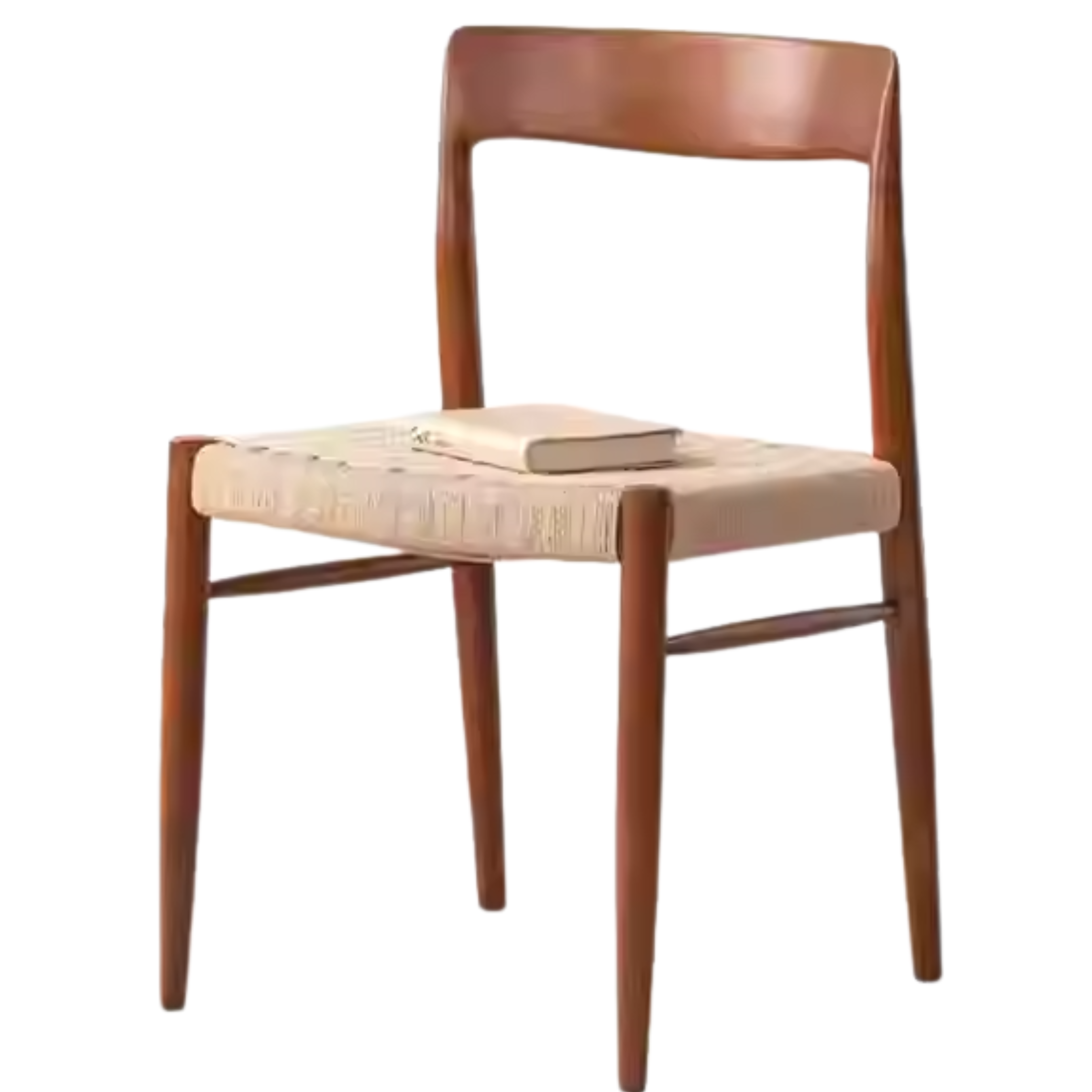 Set 4 pcs Oak Solid Wood Dining Rope Chair