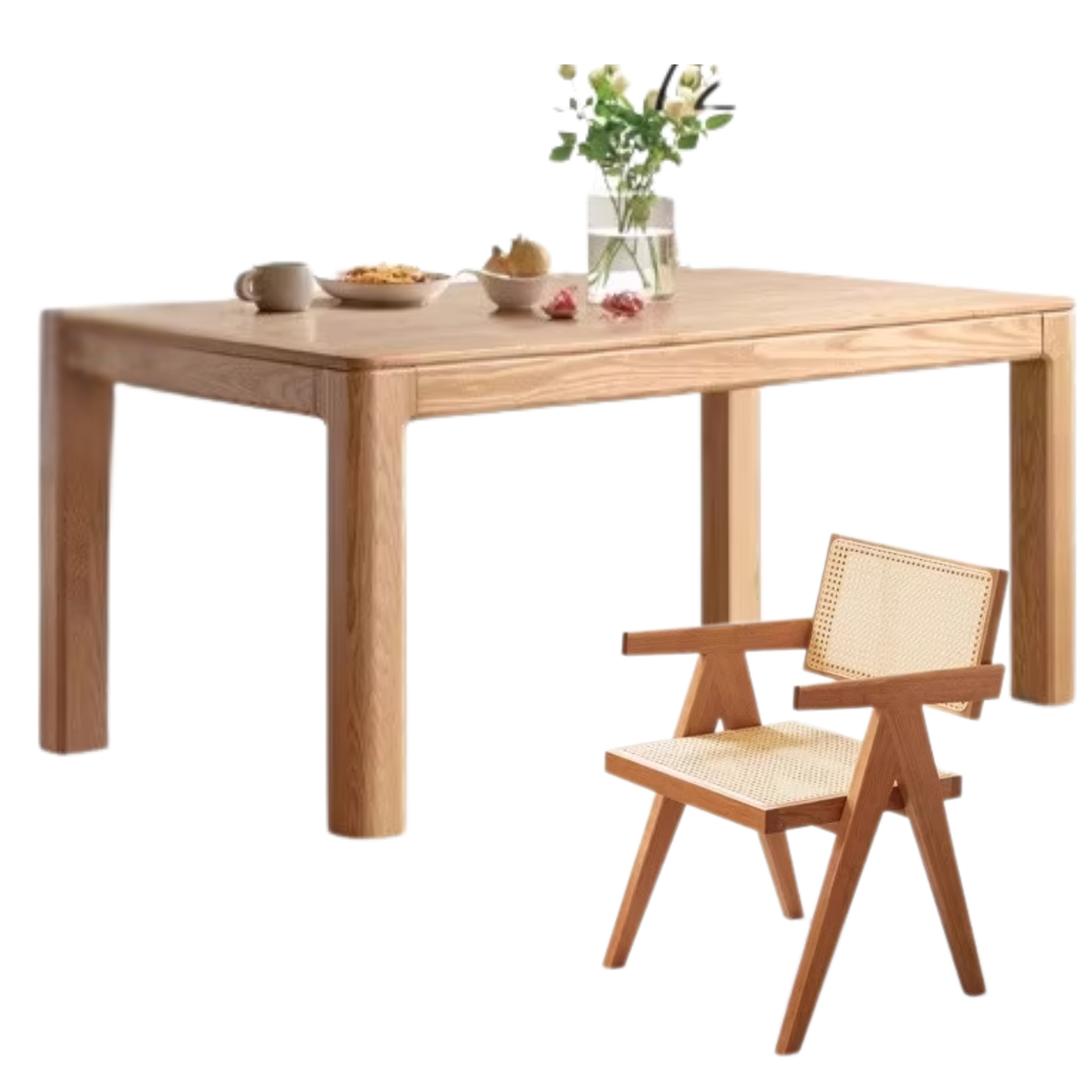 Ash, Oak Solid Wood Long Dining Table