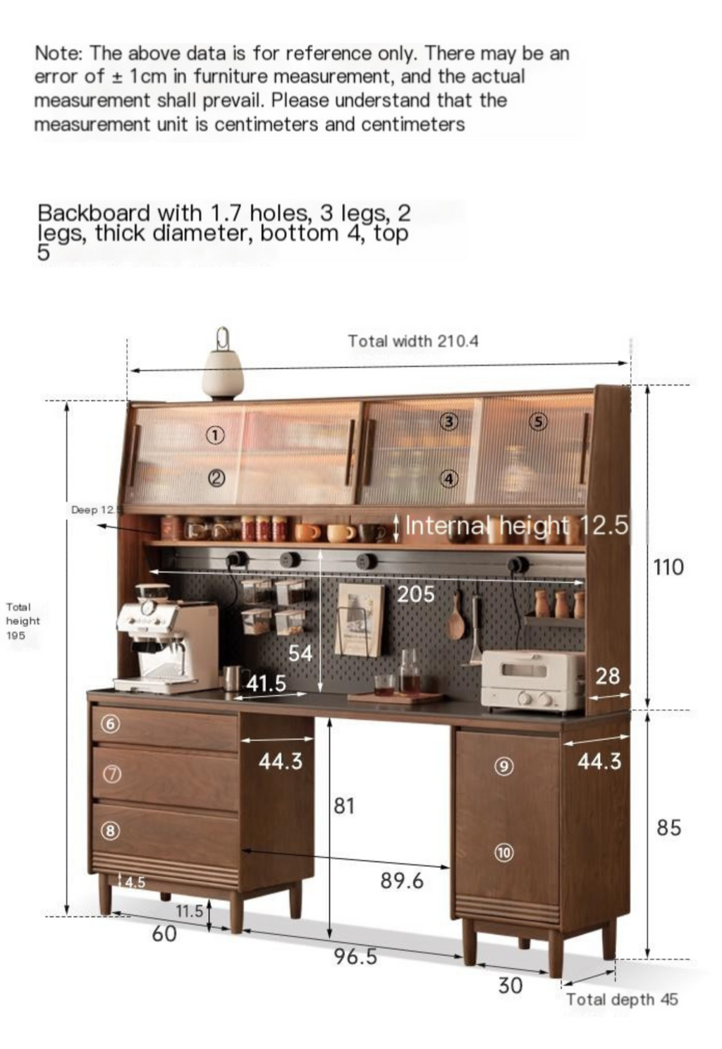 Black Walnut, Oak Solid Wood Light Luxury Style Rock Plate Storage Cabinet