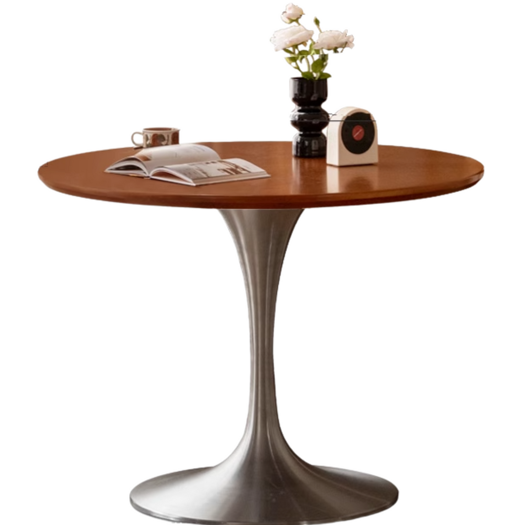 Poplar Solid Wood Antique Style Round Bauhaus Tea Table