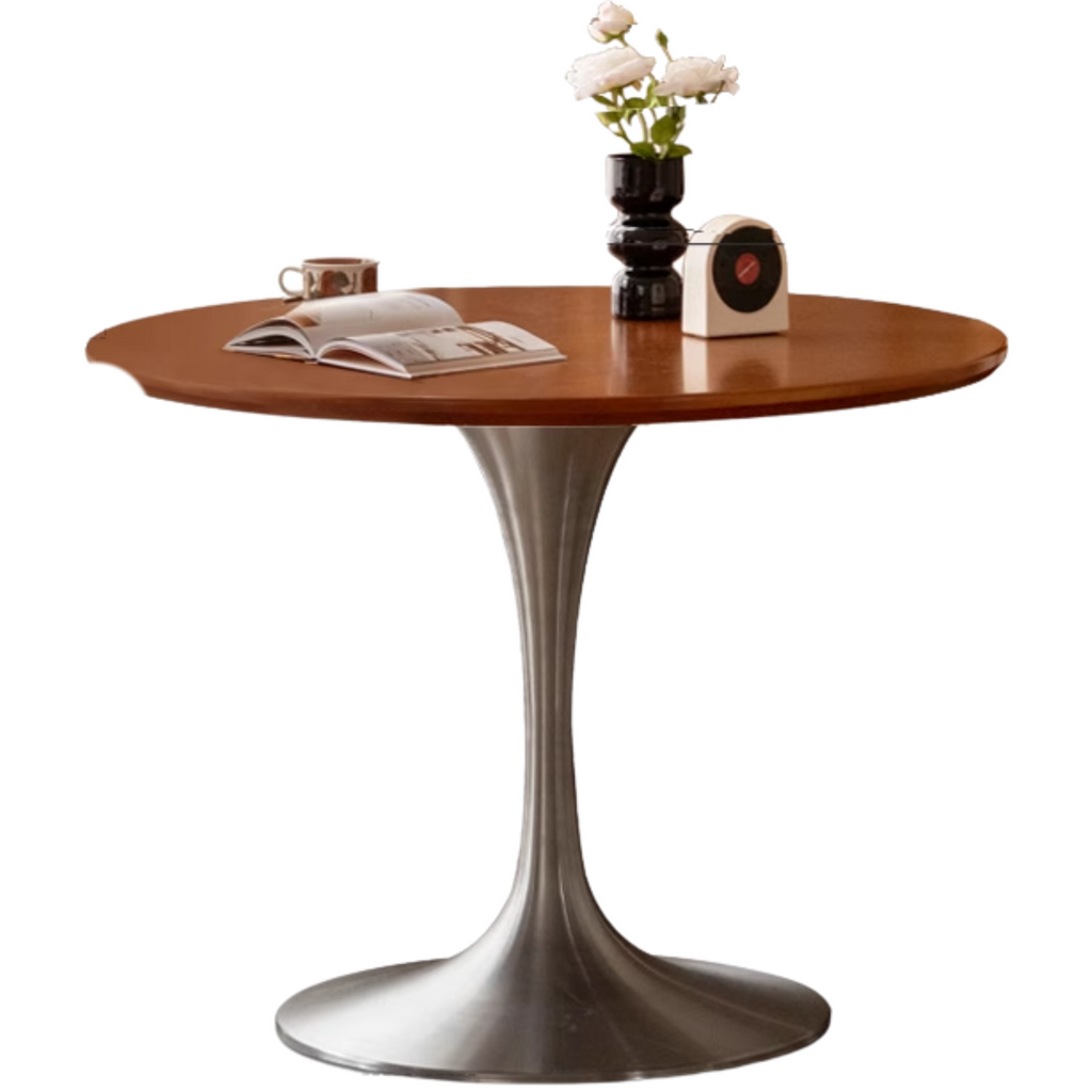 Poplar Solid Wood Antique Style Round Bauhaus Tea Table