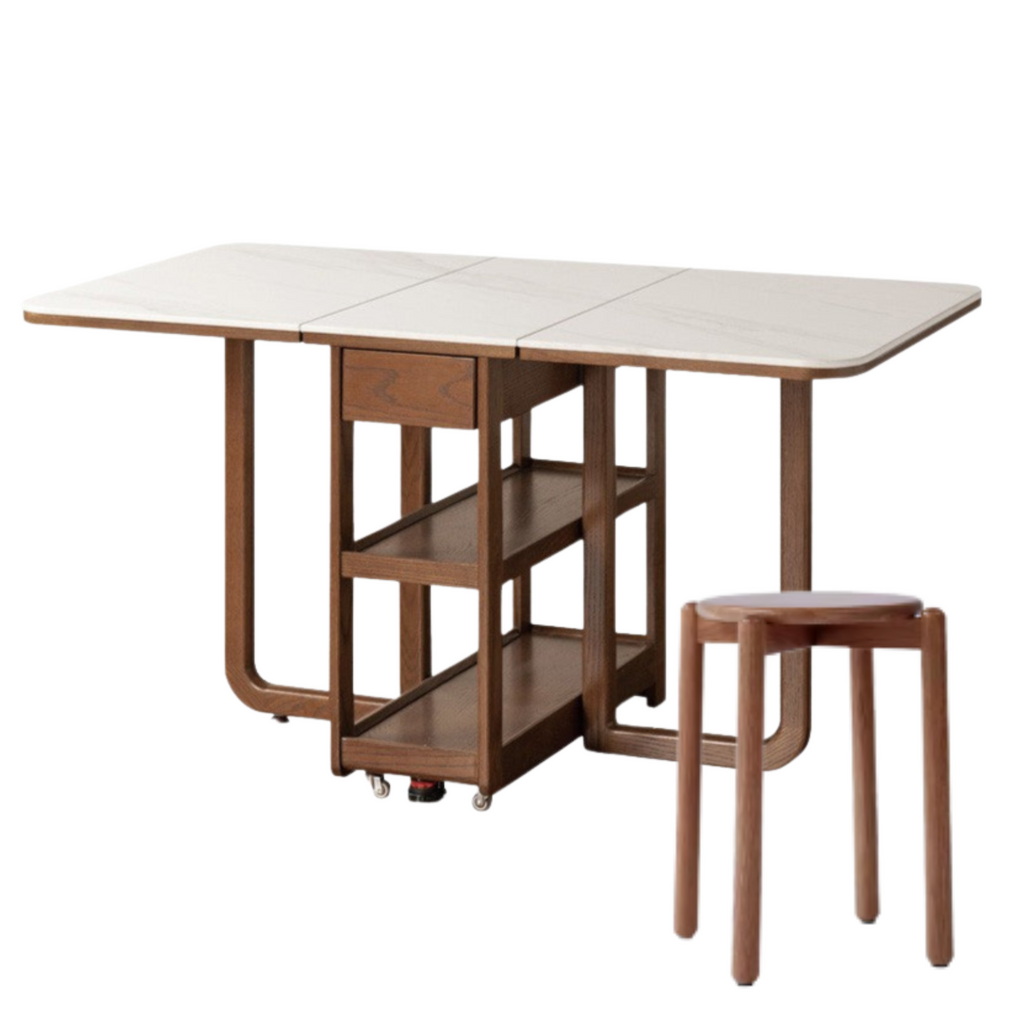 Oak Solid Wood Folding Rock Dining Table