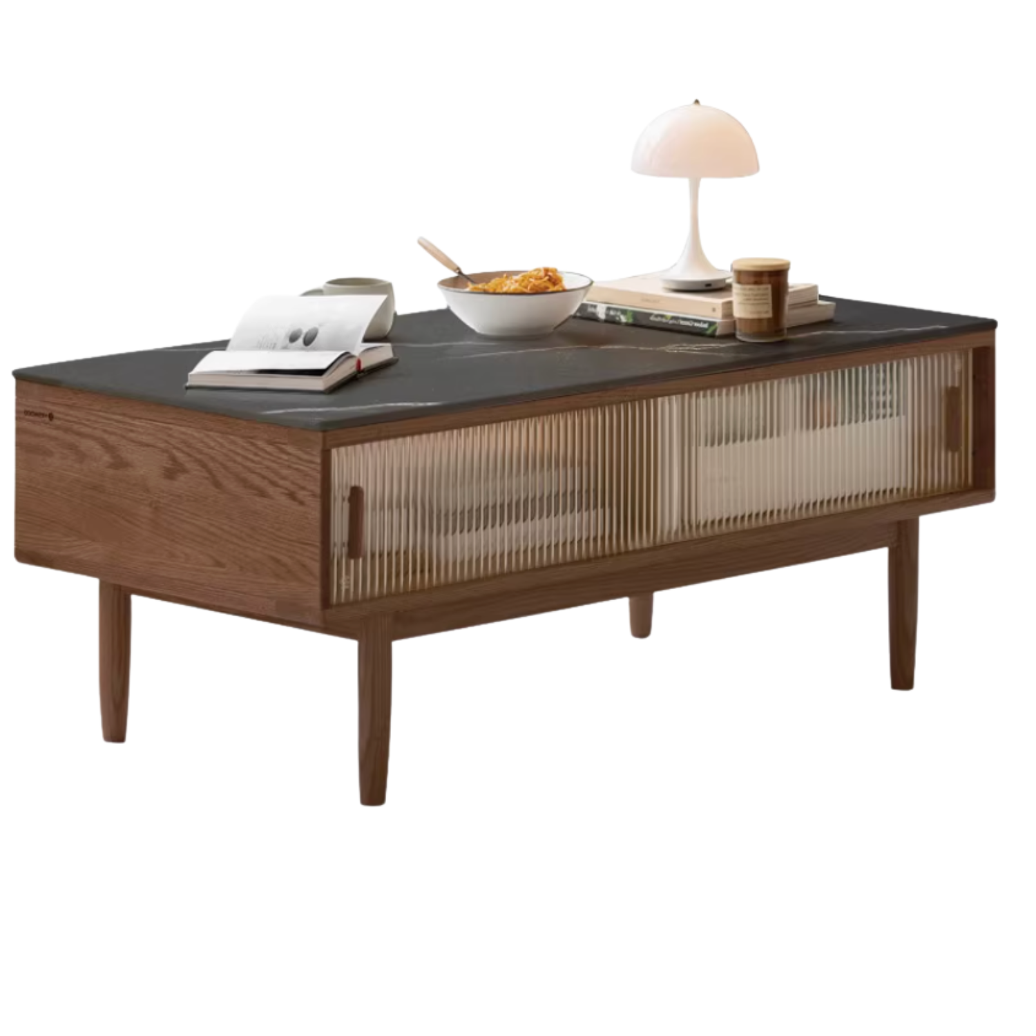 Black Walnut, Oak, Solid Rubberwood Solid Wood Modern Style Tea Table