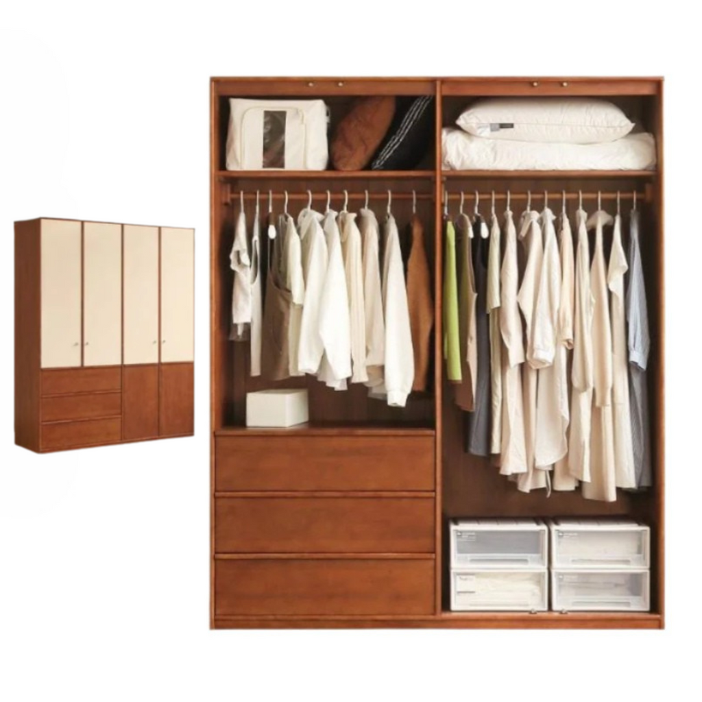 Oak Solid Wood Antique Style Wardrobe.