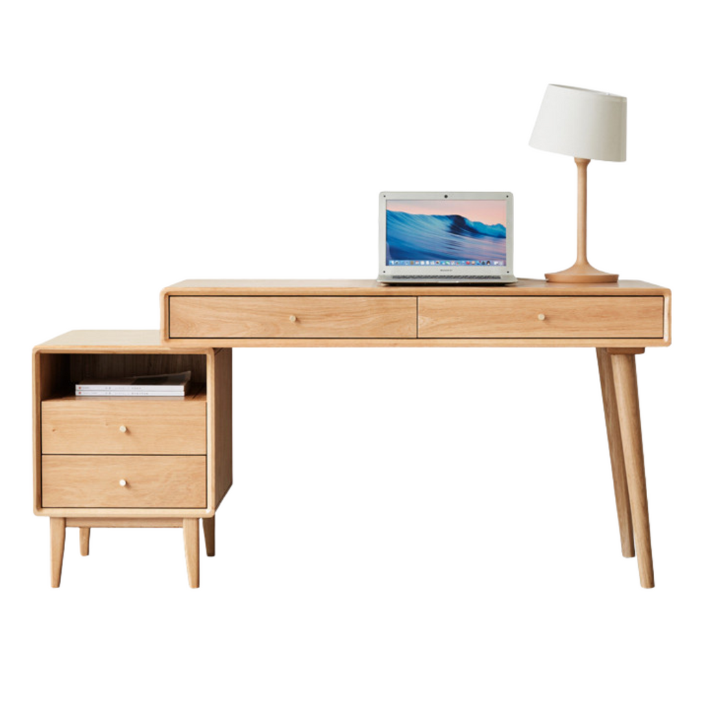 Oak Solid Wood Office Desk Combination