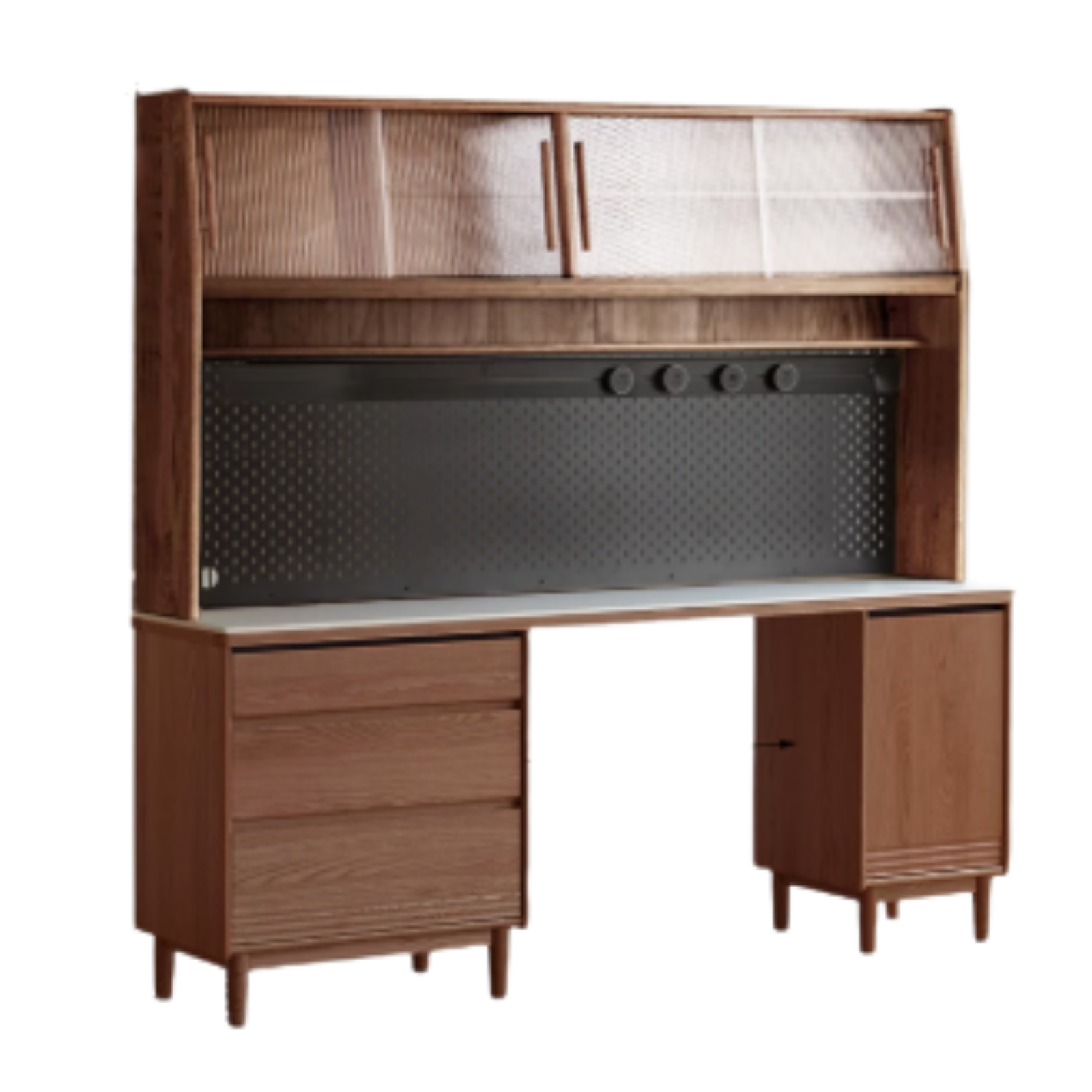 Black Walnut, Oak Solid Wood Light Luxury Style Rock Plate Storage Cabinet