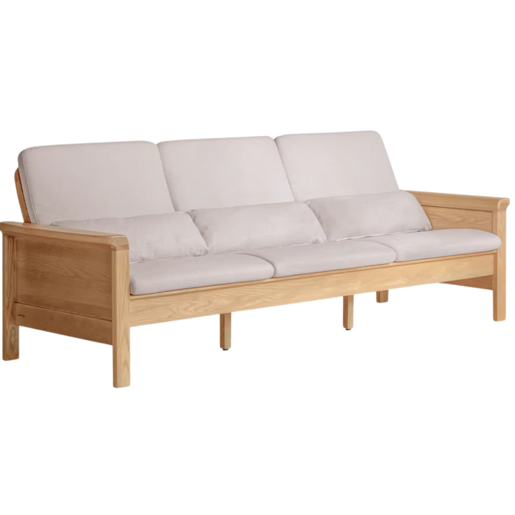 Ash Solid Wood Dual-purpose Fabric Sofa.