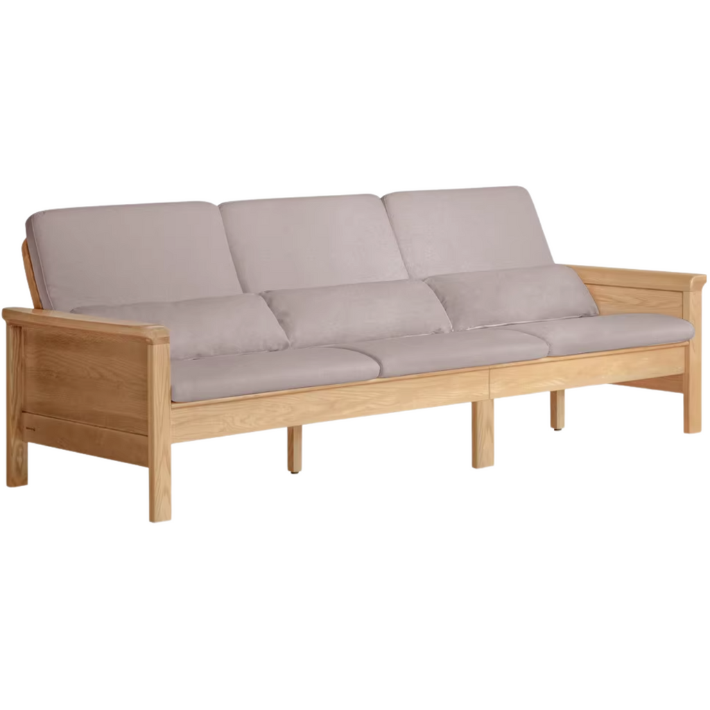 Ash Solid Wood Dual-purpose Fabric Sofa.