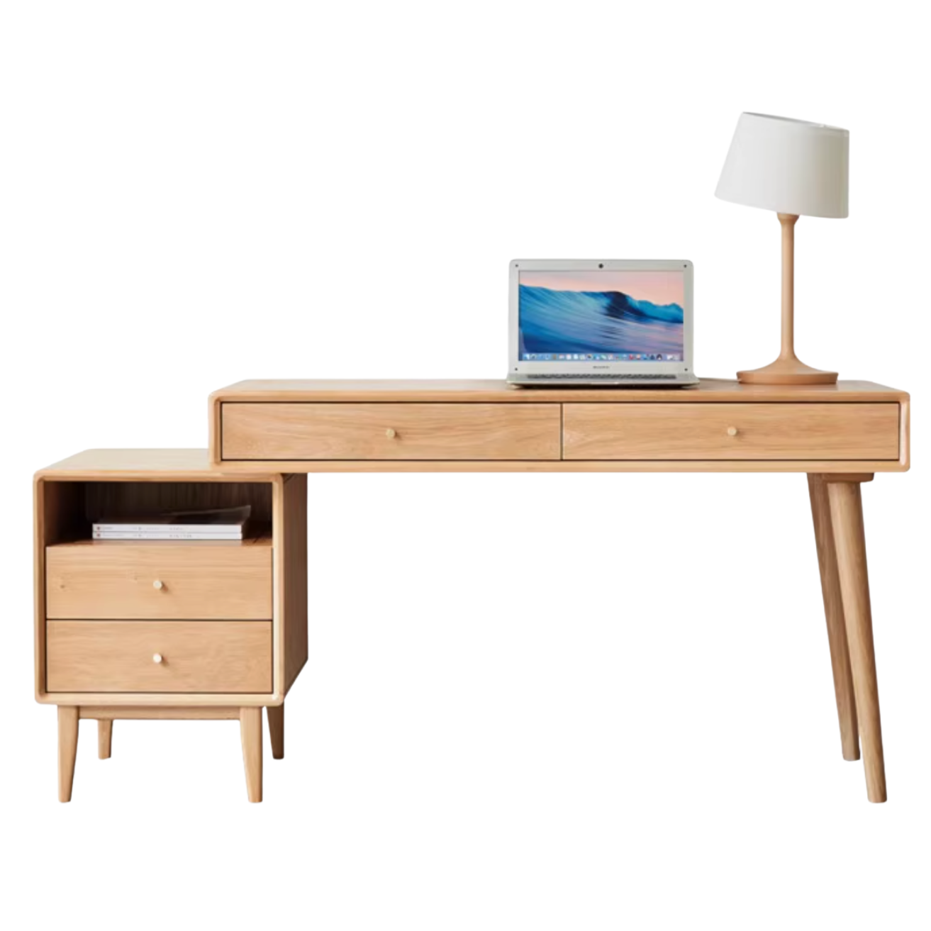 Oak Solid Wood Office Desk Combination