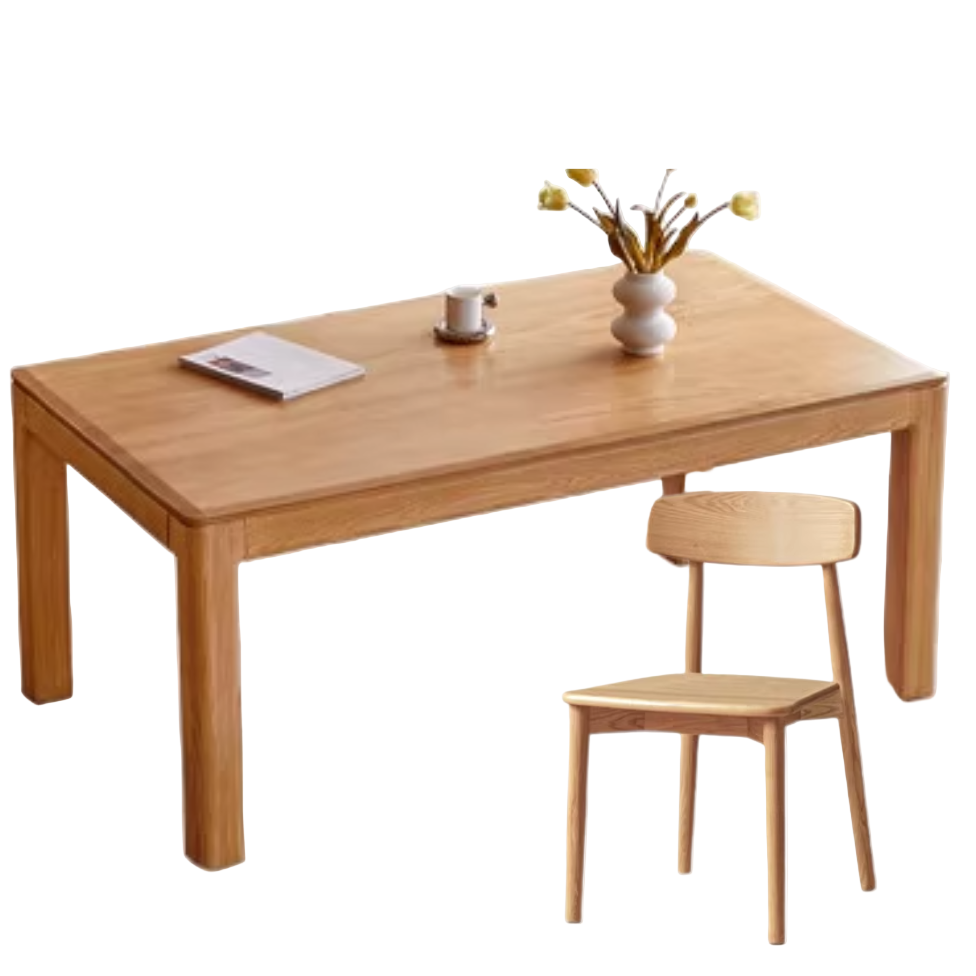 Ash, Oak Solid Wood Long Dining Table
