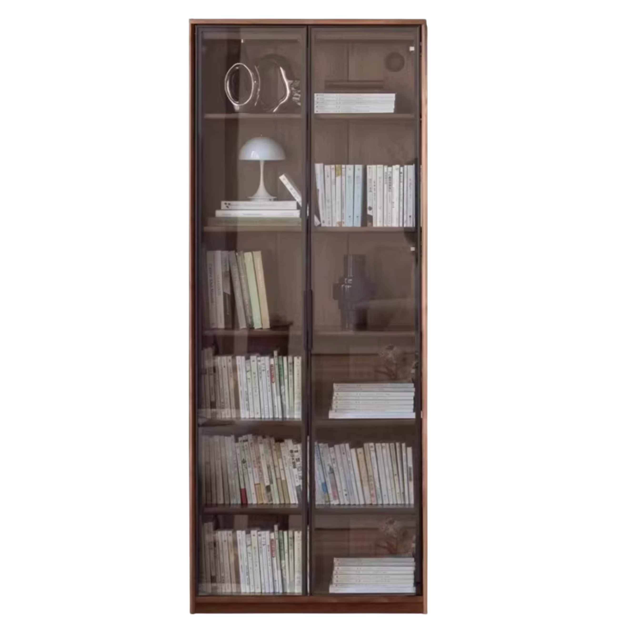 Black Walnut, Golden Sandalwood Solid Wood Bookshelf