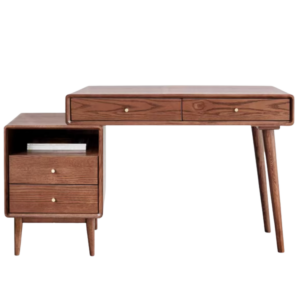Oak Solid Wood Office Desk Combination