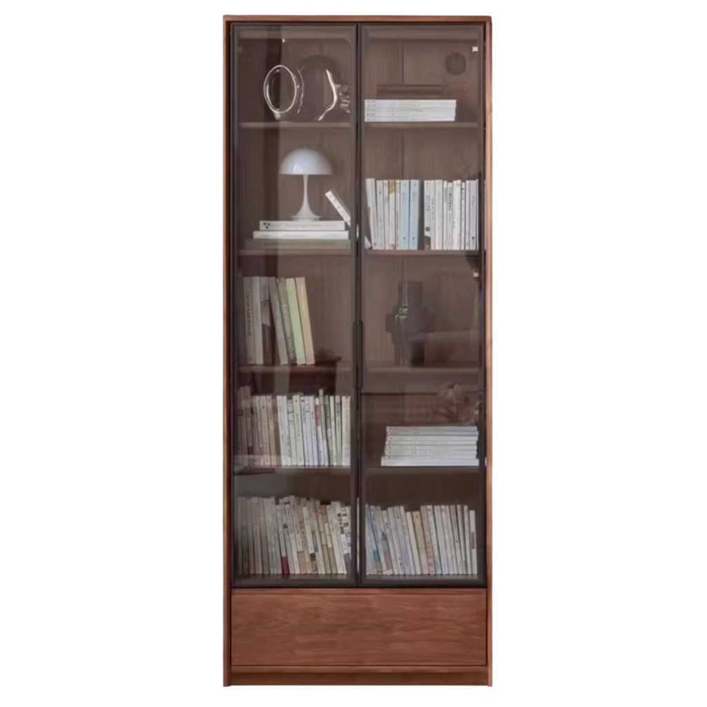 Black Walnut, Golden Sandalwood Solid Wood Bookshelf