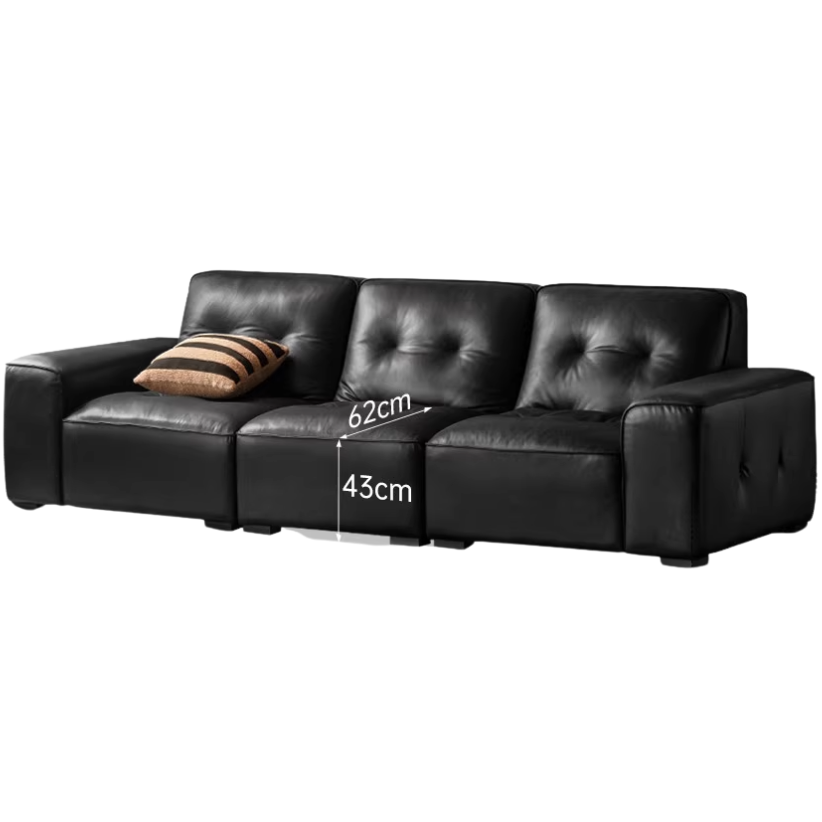 Light Luxury Black Diamond Straight Sofa