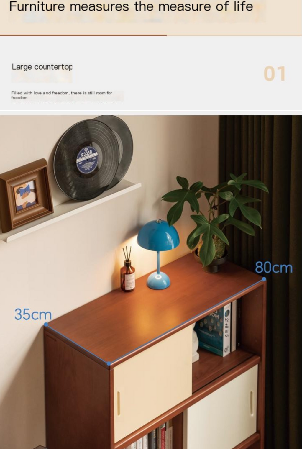 Poplar Solid Wood Bauhaus Side Cabinet