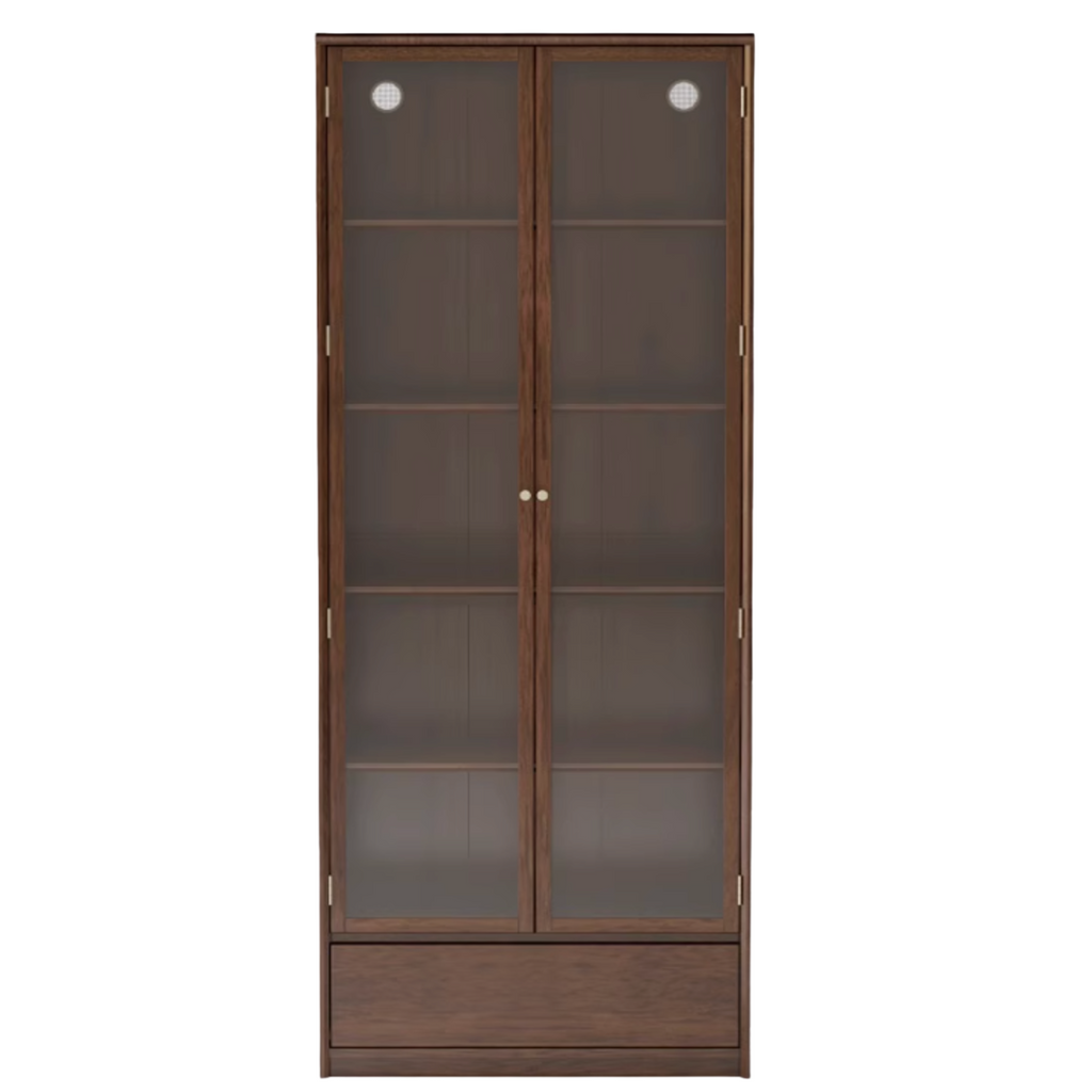 Black Walnut, Golden Sandalwood Solid Wood Bookshelf