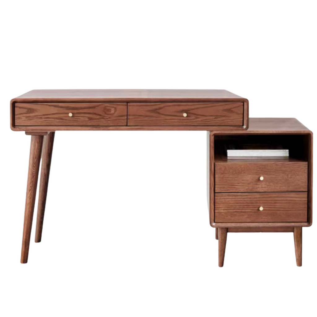 Oak Solid Wood Office Desk Combination