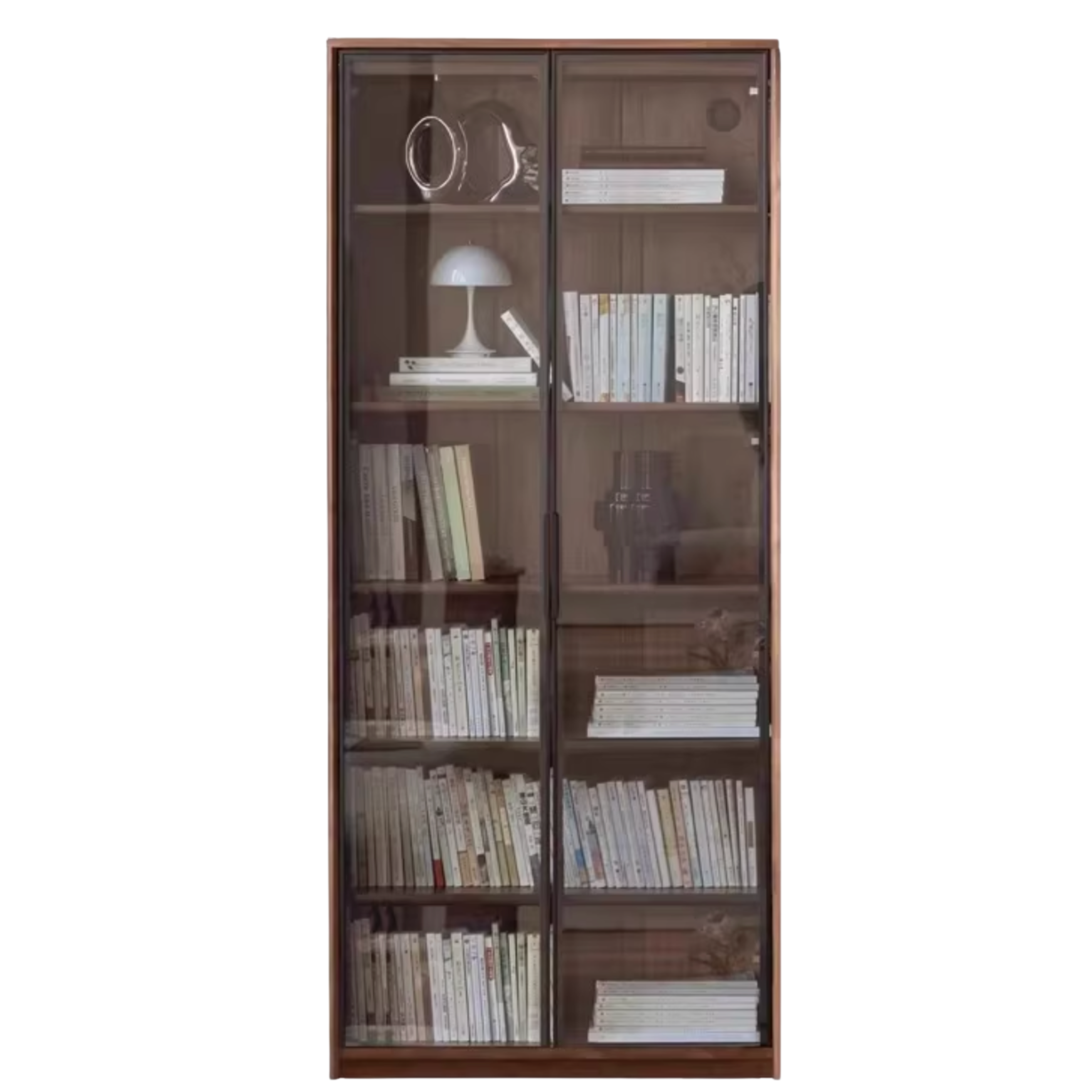 Black Walnut, Golden Sandalwood Solid Wood Bookshelf