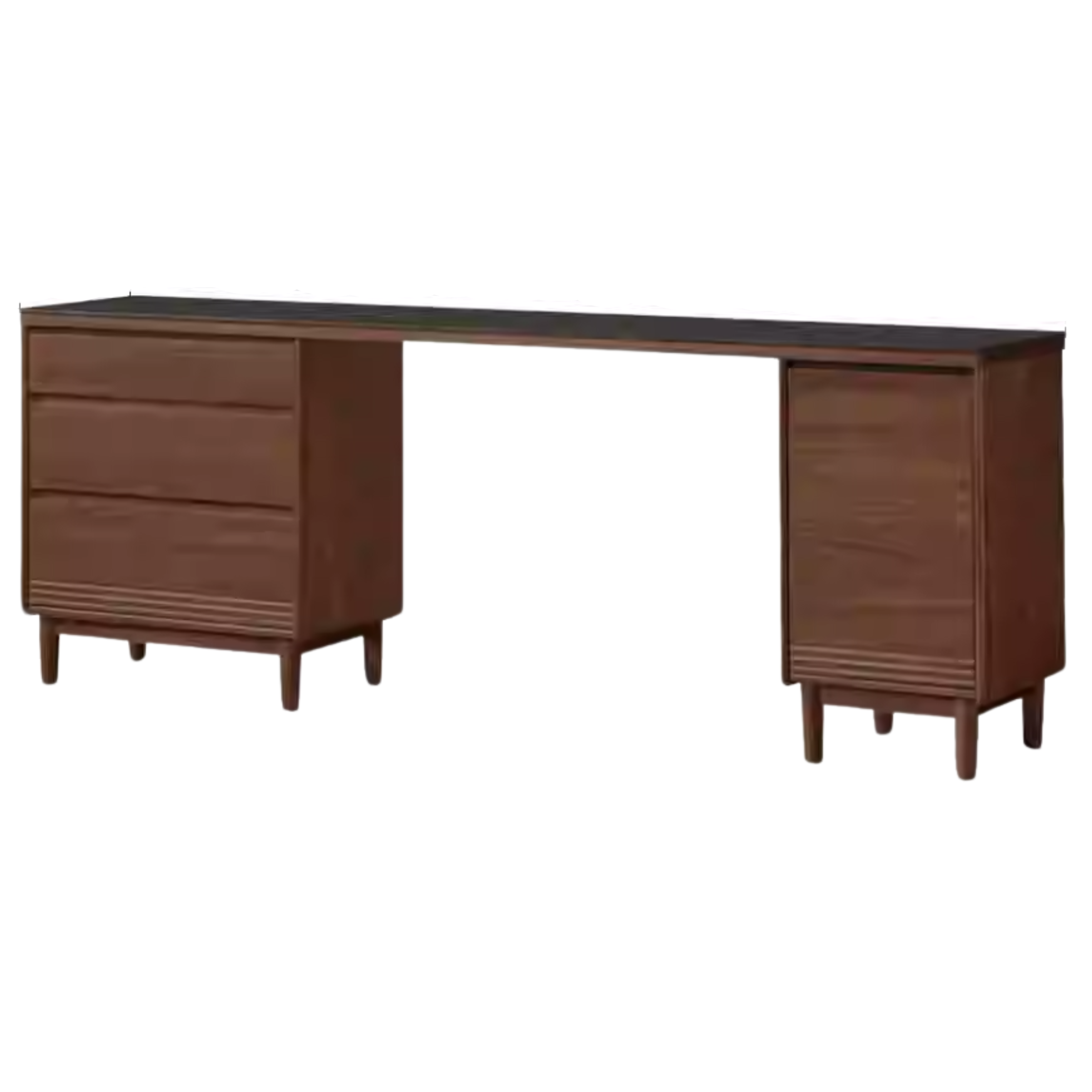 Black Walnut, Oak Solid Wood Light Luxury Style Rock Plate Storage Cabinet