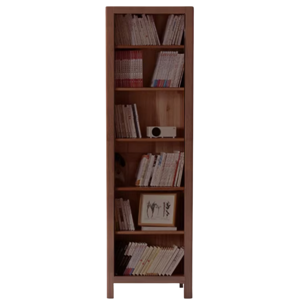 Solid Rubberwood, Oak Solid Wood Modern Bookcase