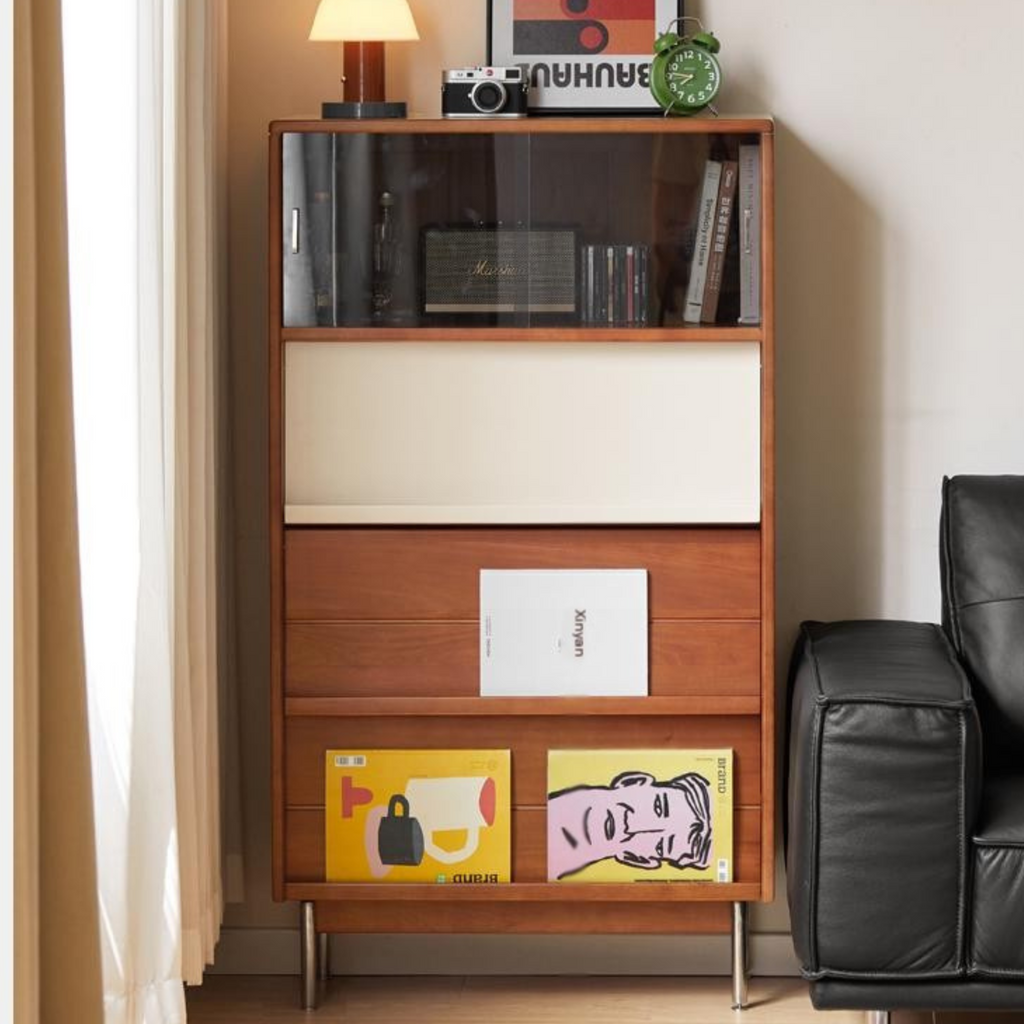 Tulip Solid Wood Middle Ages Flip Door Edge Cabinet.