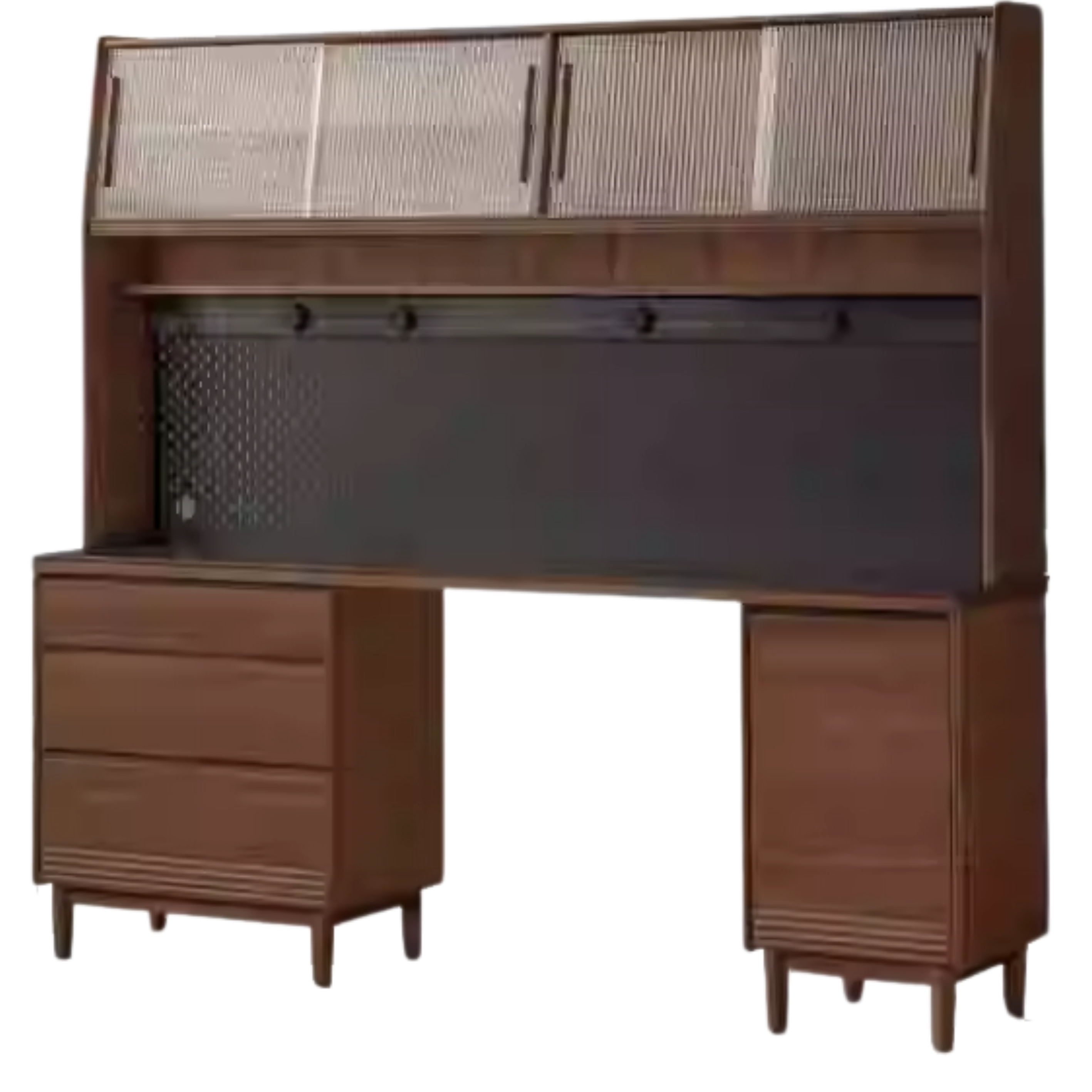 Black Walnut, Oak Solid Wood Light Luxury Style Rock Plate Storage Cabinet