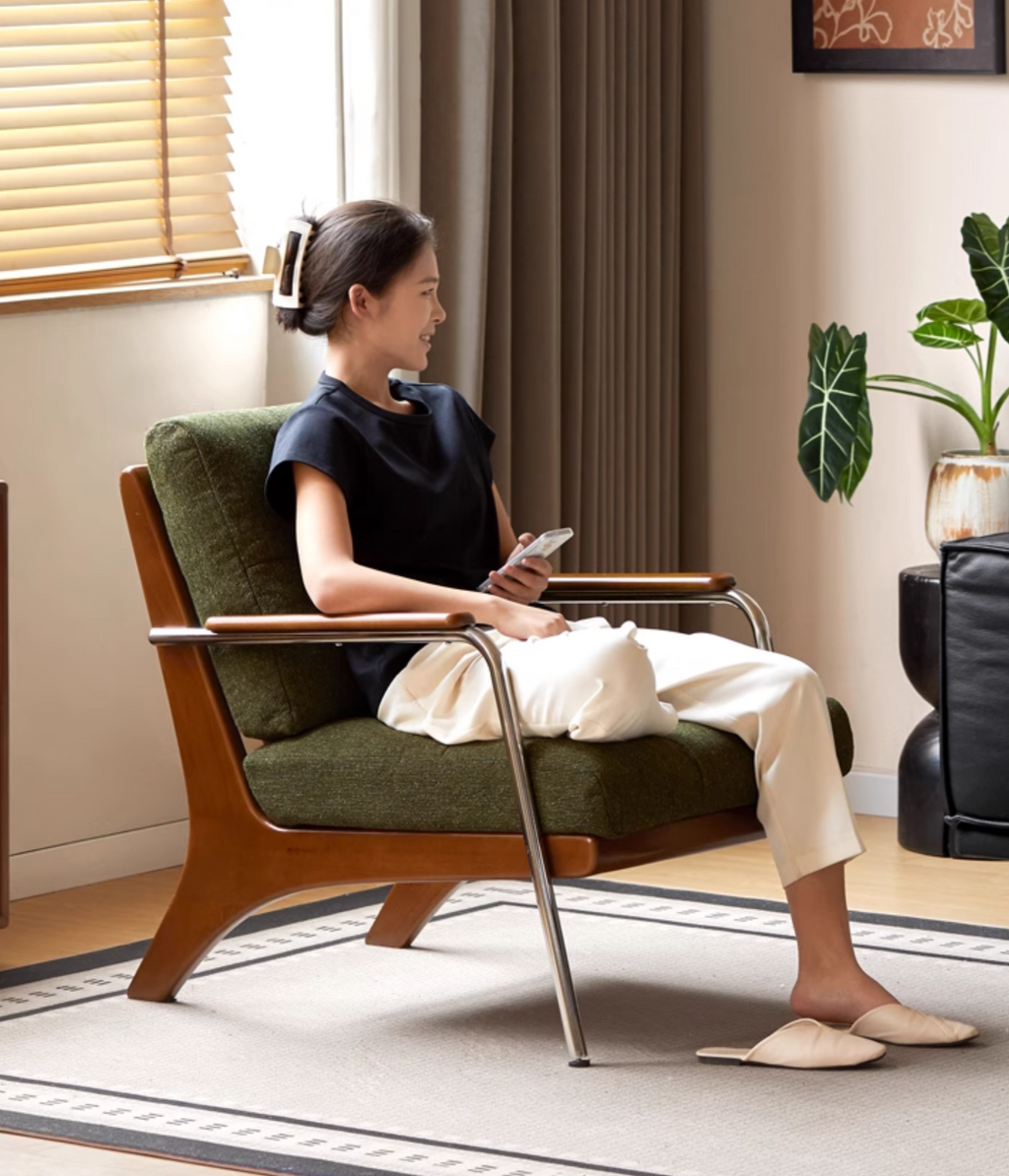 Beech Solid Wood Middle Ages Single Chair