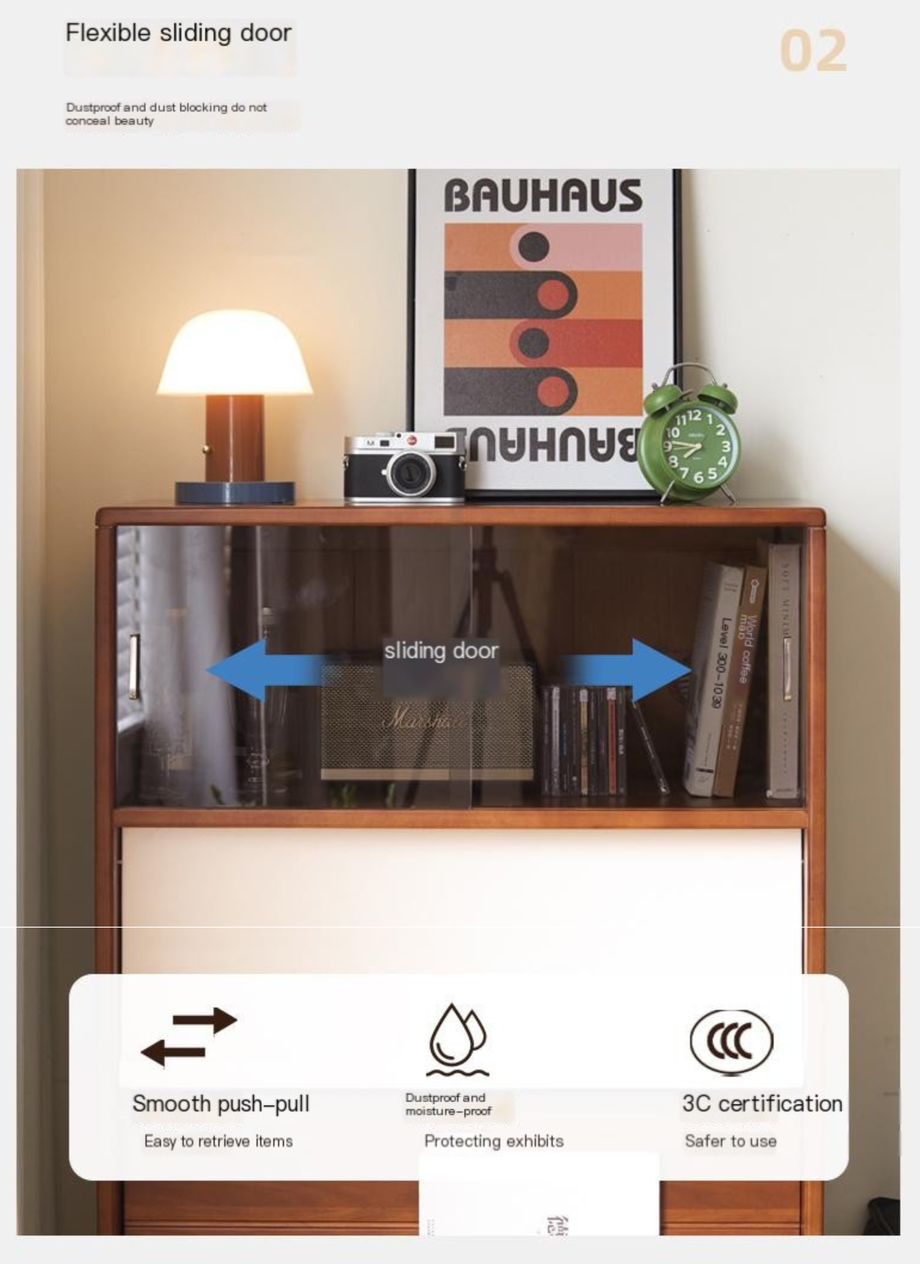 Tulip Solid Wood Middle Ages Flip Door Edge Cabinet.