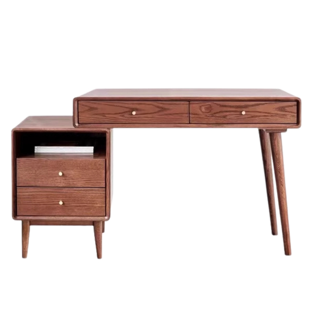Oak Solid Wood Office Desk Combination