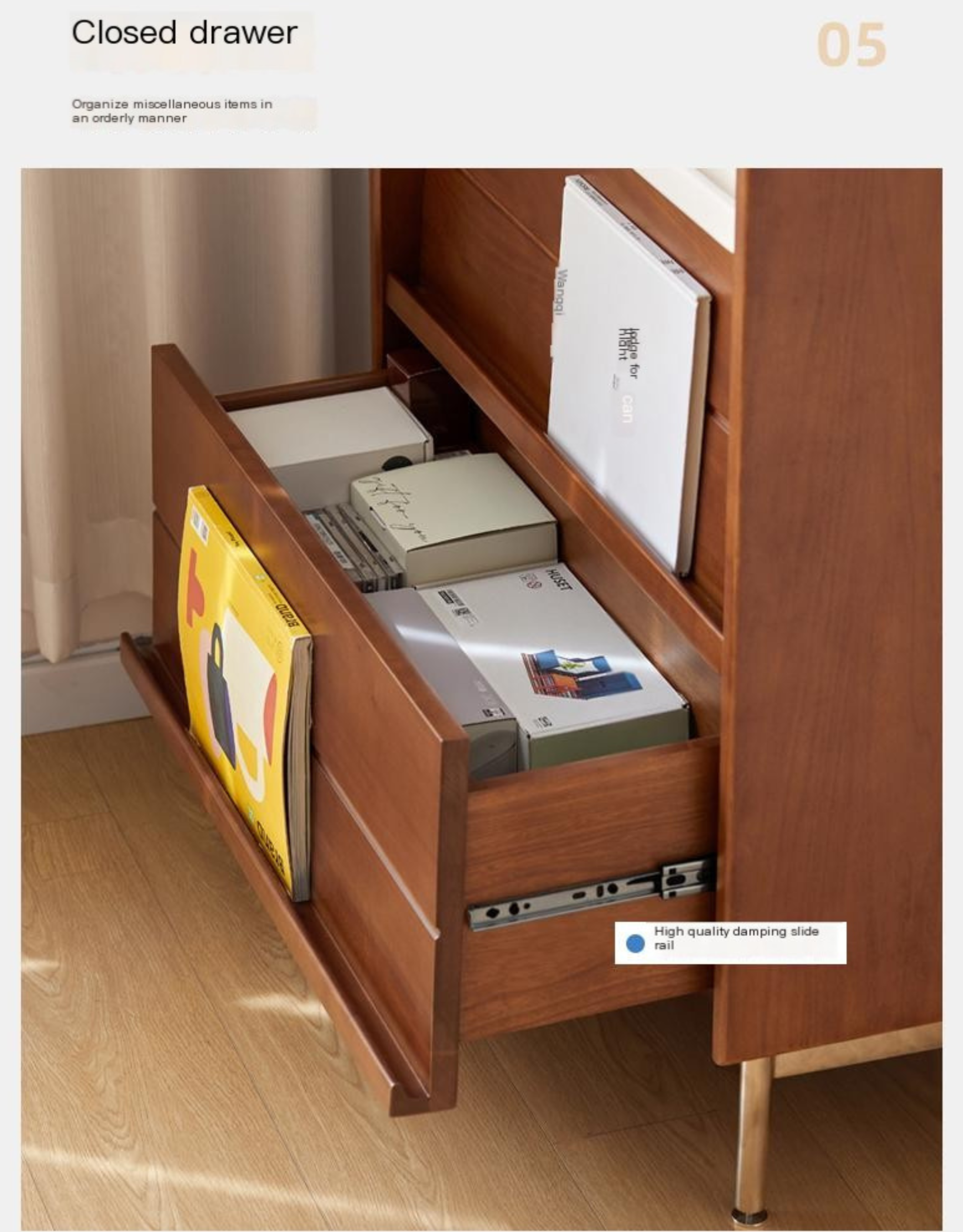 Tulip Solid Wood Middle Ages Flip Door Edge Cabinet.