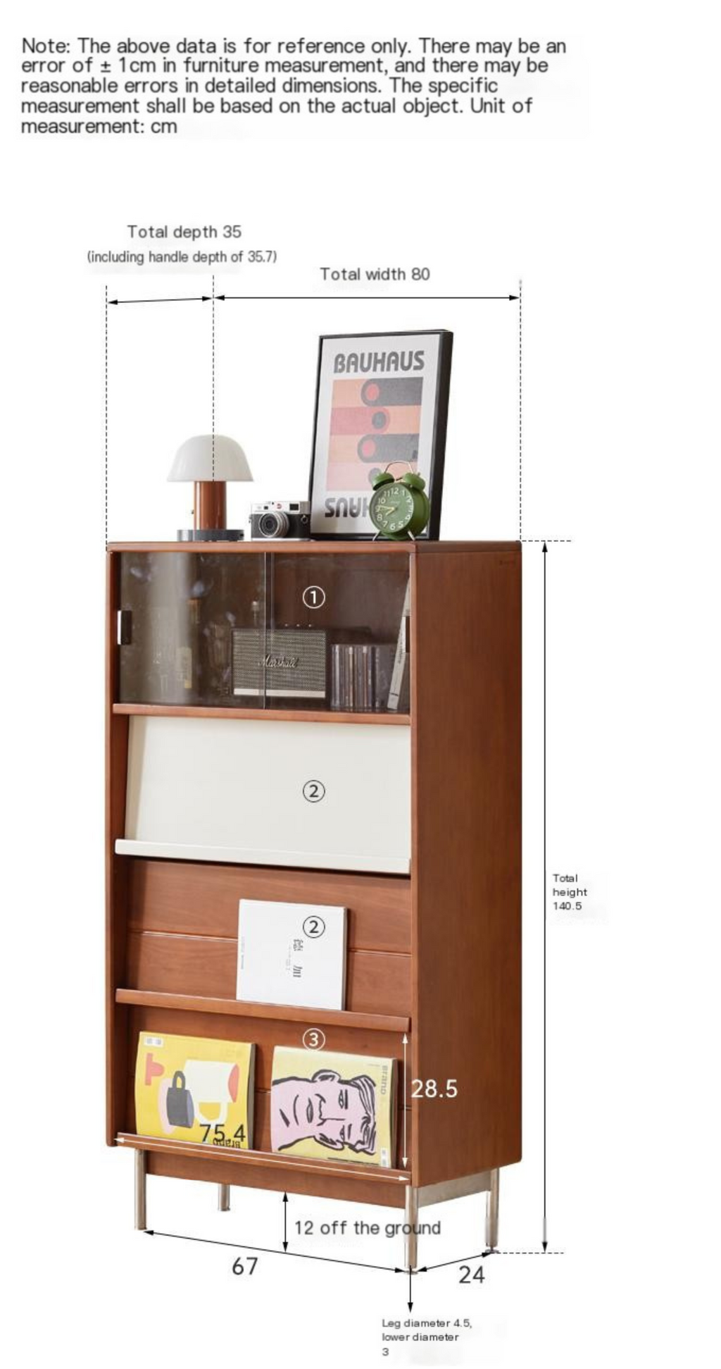 Tulip Solid Wood Middle Ages Flip Door Edge Cabinet.