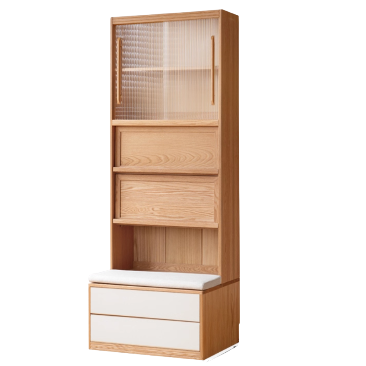 Oak Solid Wood Cream Style Study  Bookcase
