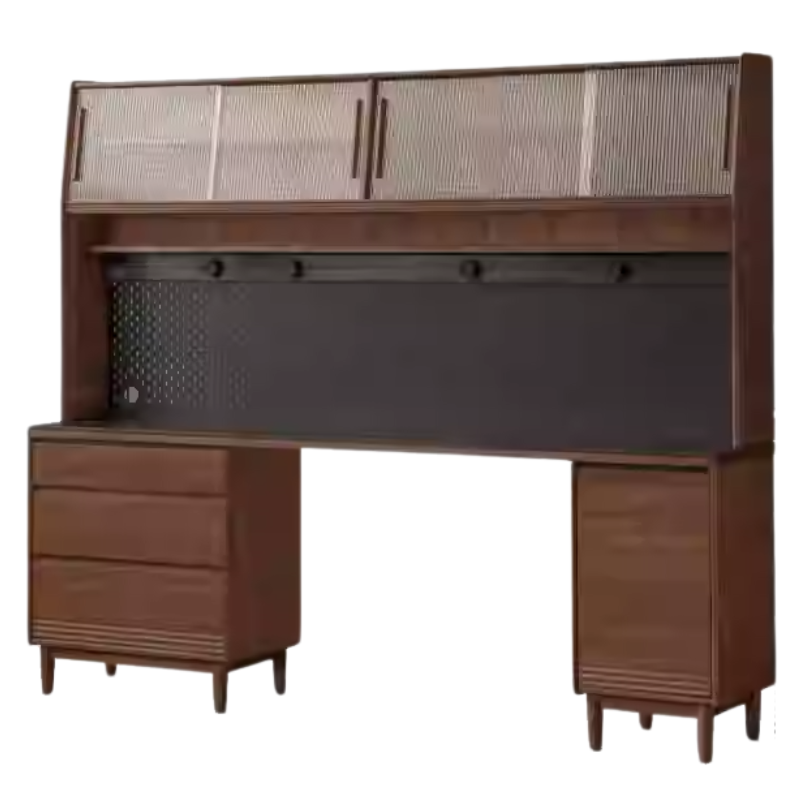 Black Walnut, Oak Solid Wood Light Luxury Style Rock Plate Storage Cabinet