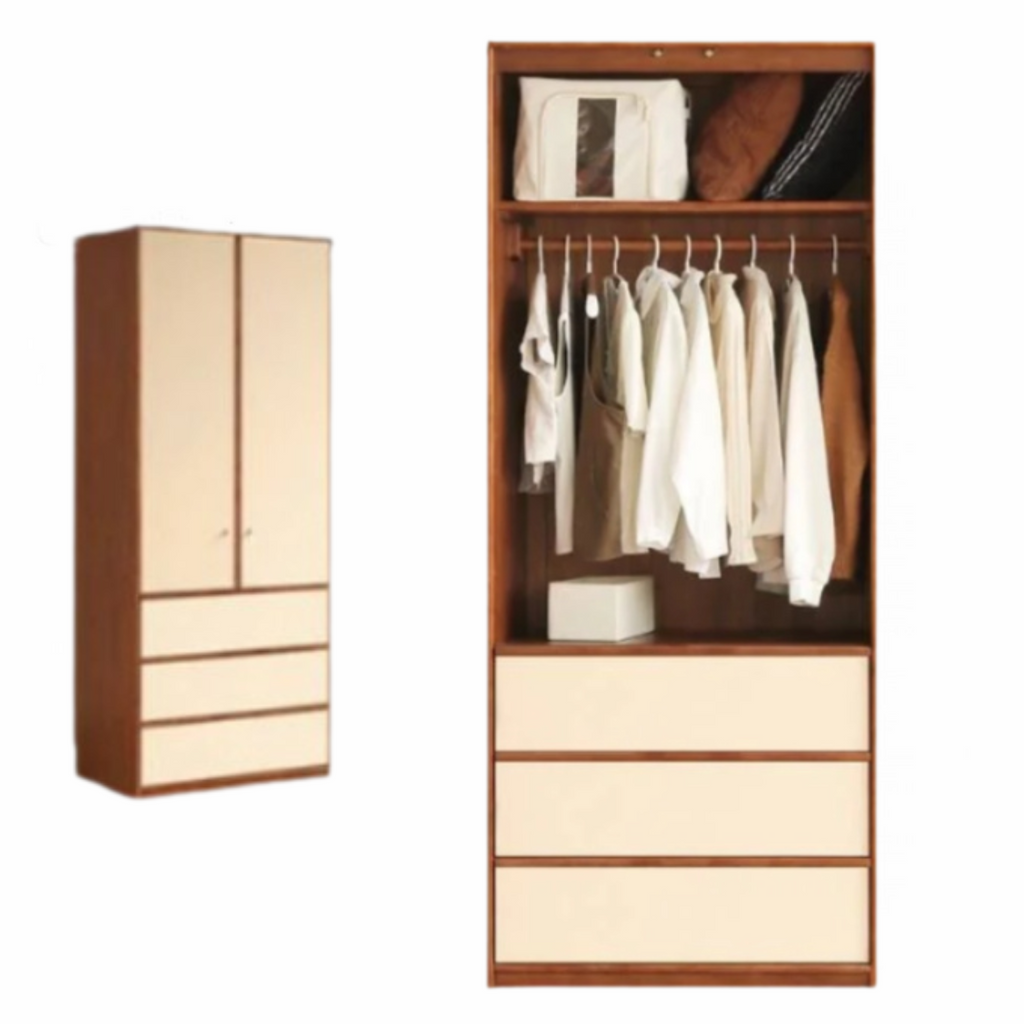 Oak Solid Wood Antique Style Wardrobe.