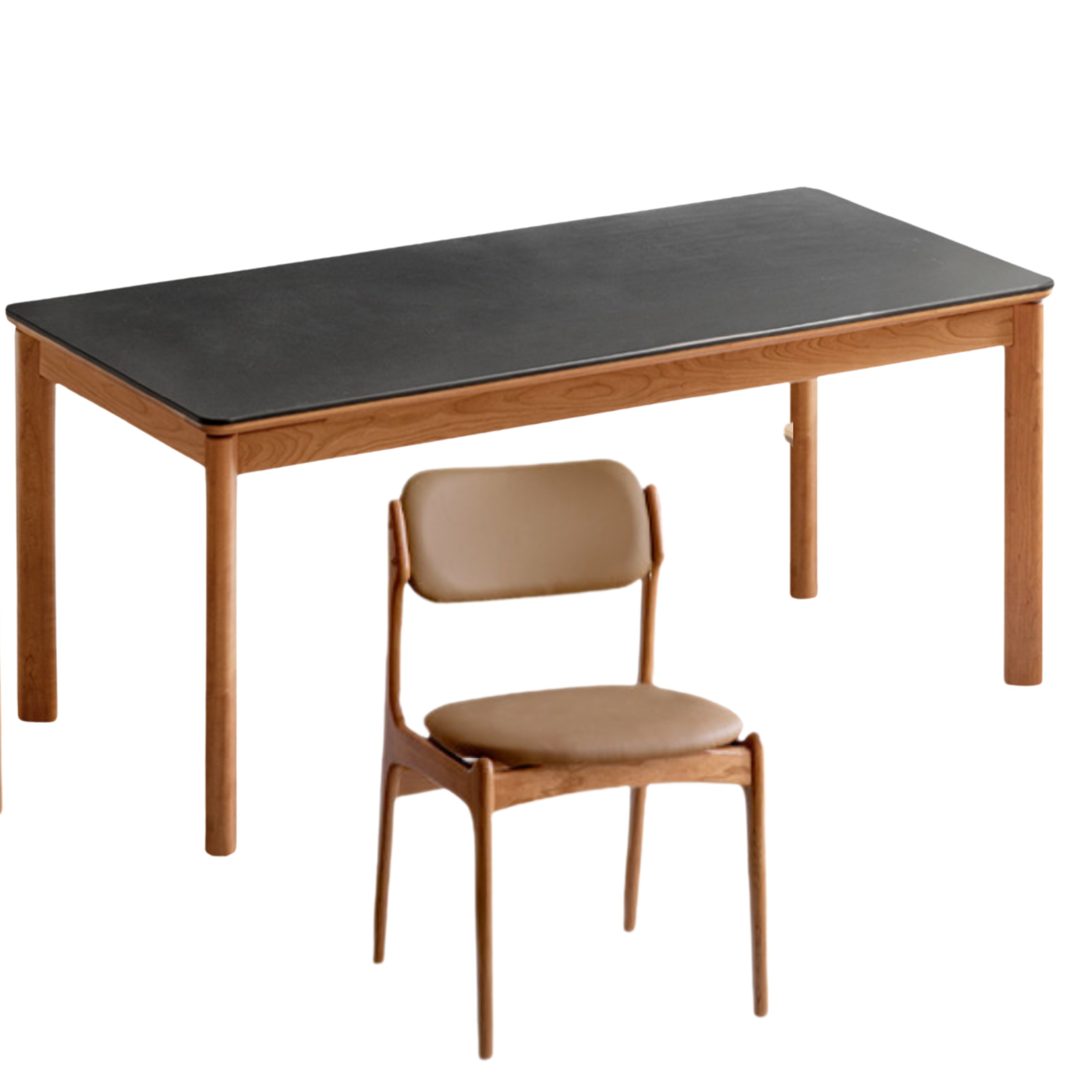 Cherry Solid Wood Rock Board Dining Table