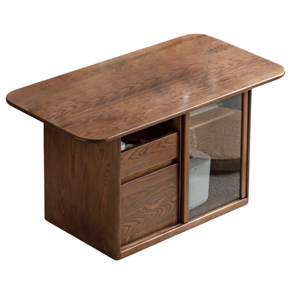 Ash Solid Wood Mobile High Tea Table