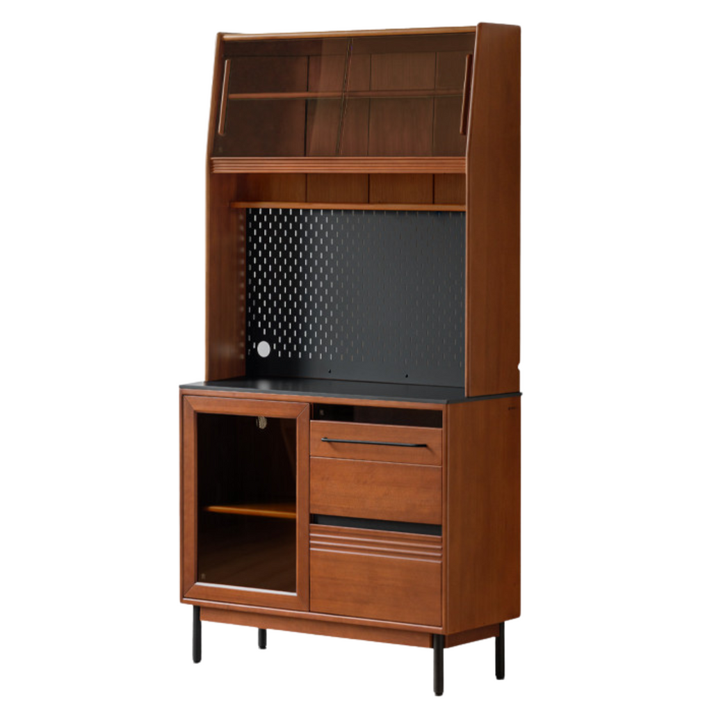 Poplar Solid Wood Antique Style Rock Board Buffet