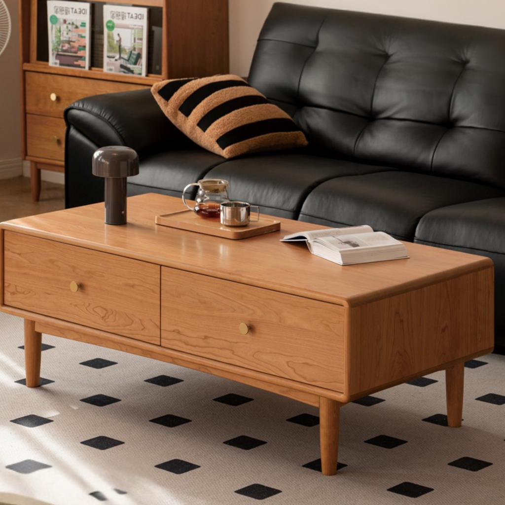 Cherry Solid Wood Medieval Style Coffee Table